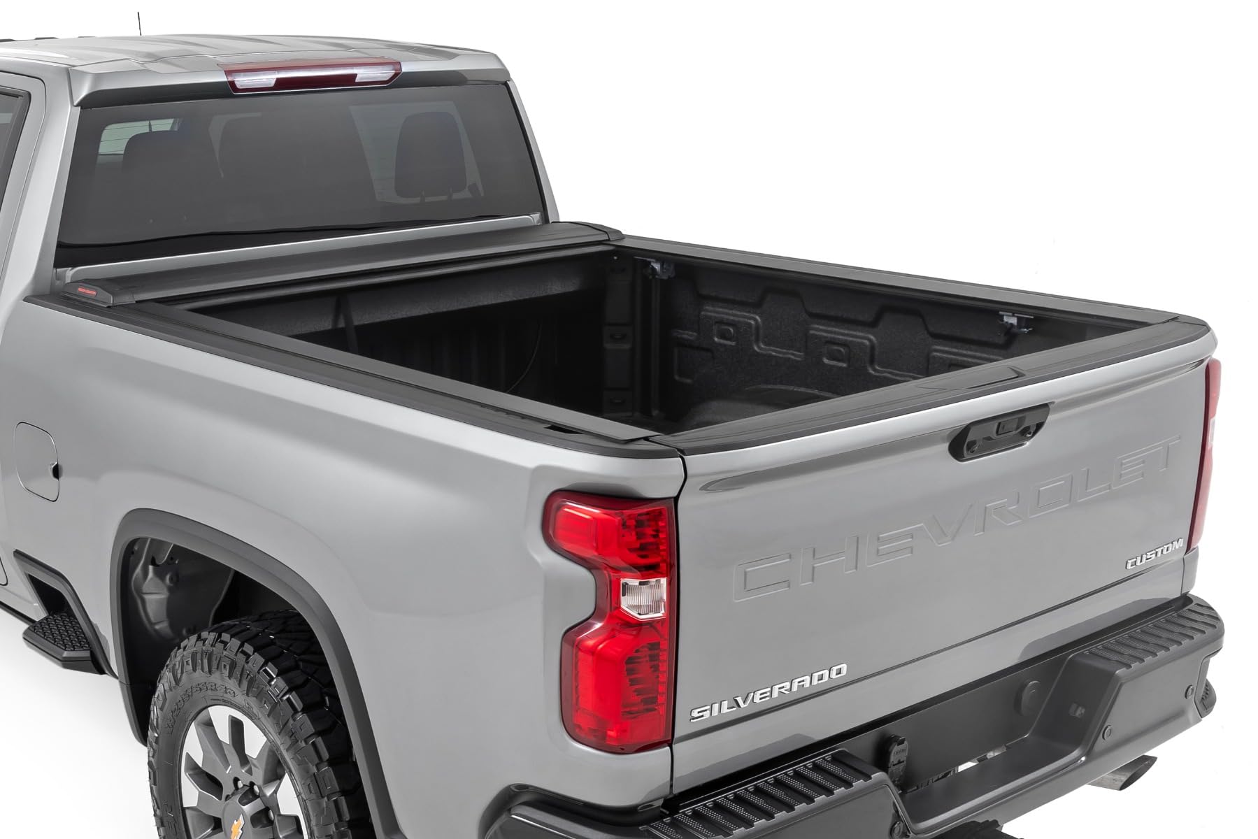 Rough Country Tonneau Retractable Truck Bed Cover for Chevy Silverado & GMC Sierra 2500HD/3500HD (2020-2025) - Fits 6'9 Bed, Weather-Resistant, Sleek Sliding Design