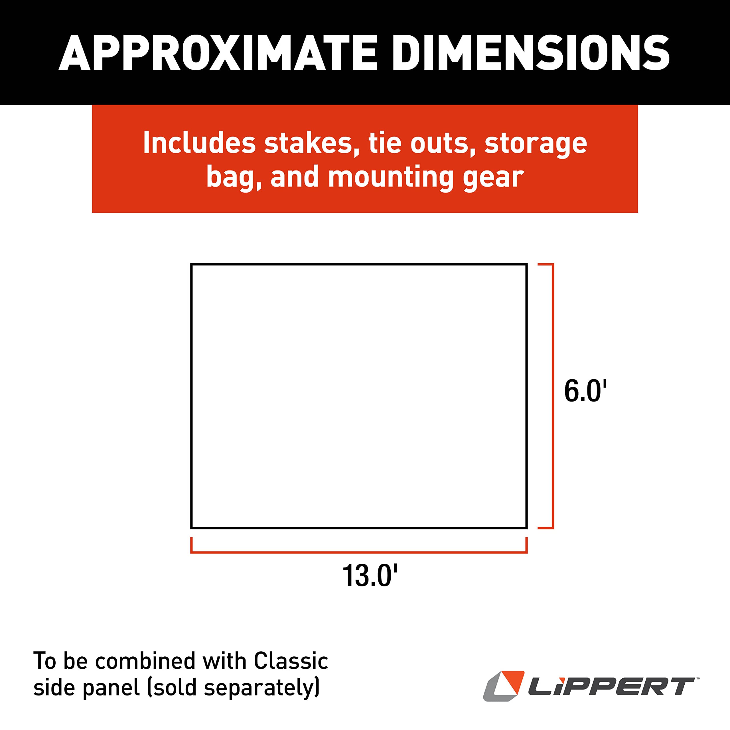 Classic Shade Solera Front Panel for 5th Wheel, Travel Trailer and Motorhome RV Awnings, 6' x 13'