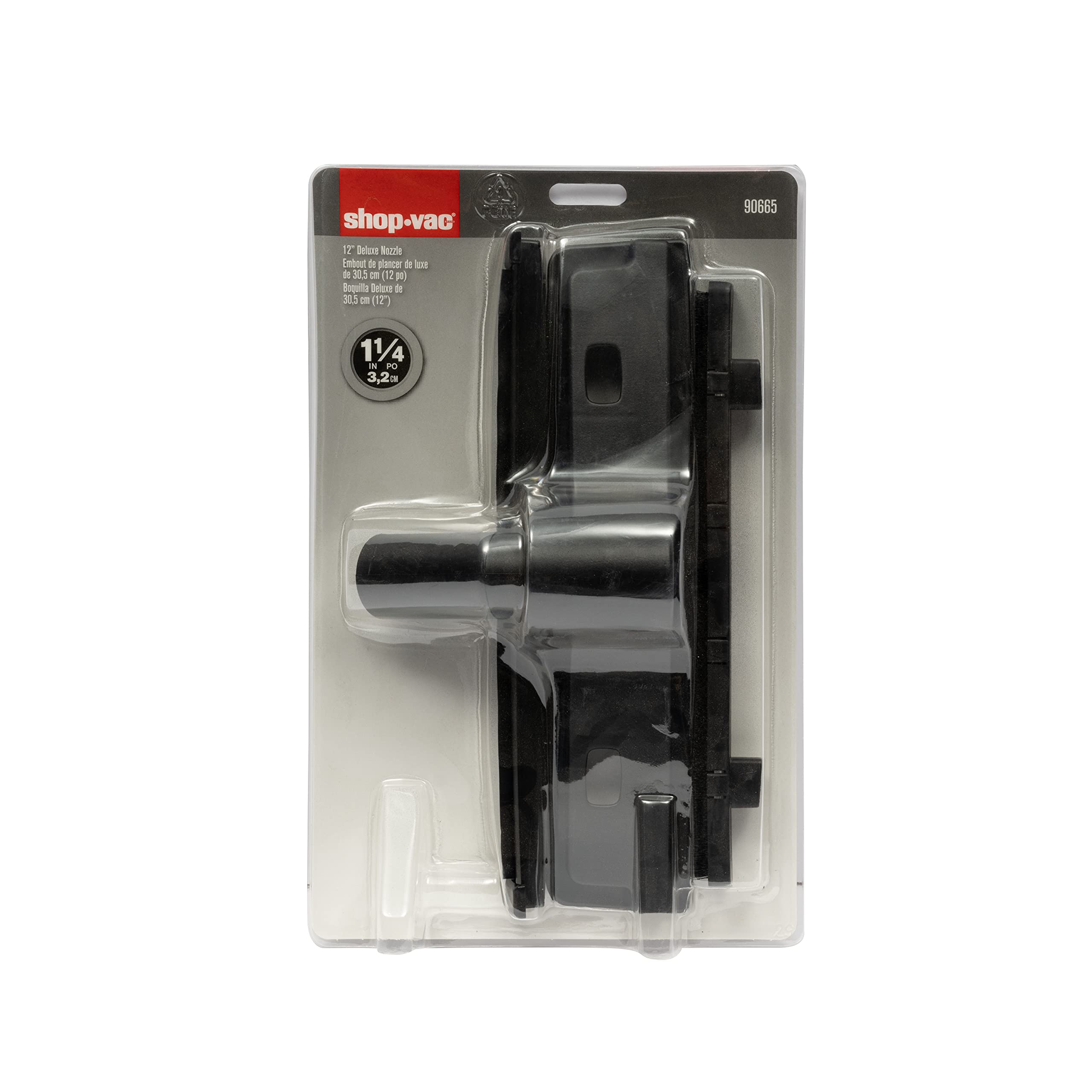 Deluxe Floor Nozzle Shop-Vac 9066500, 12 Inch x 1.25 Inch Diameter, Includes Brush And Squeegee, Ideal For Wet and Dry Surfaces
