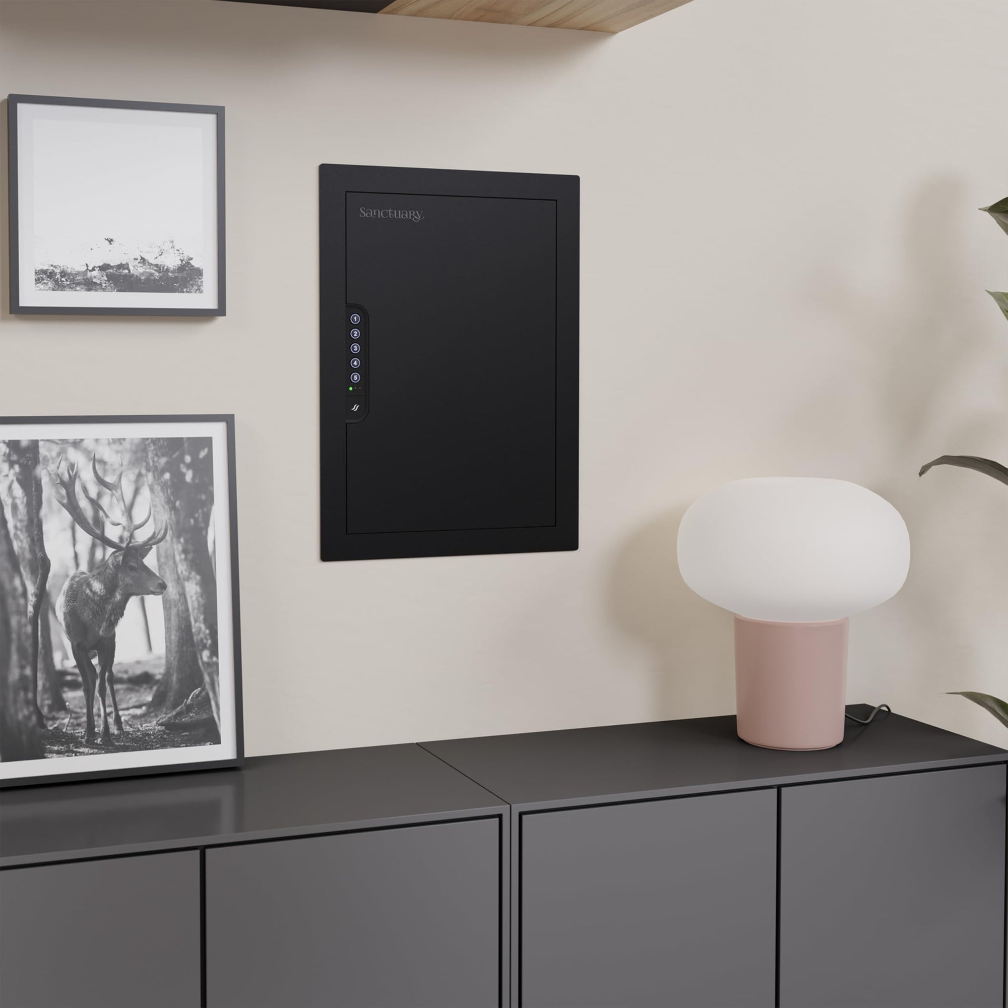 In-Wall Sanctuary Vault with Electronic Lock, Matte Black