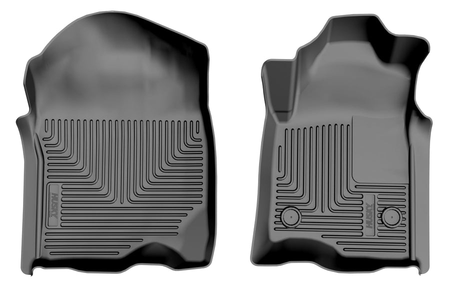 Weatherbeater Husky Liners Floor Mats | Fits 2019-2025 Chevrolet Silverado & GMC Sierra 1500 (20-25 2500 & 3500 HD) Crew CAB, International Models | Front Row, 1-pc Black - 15911
