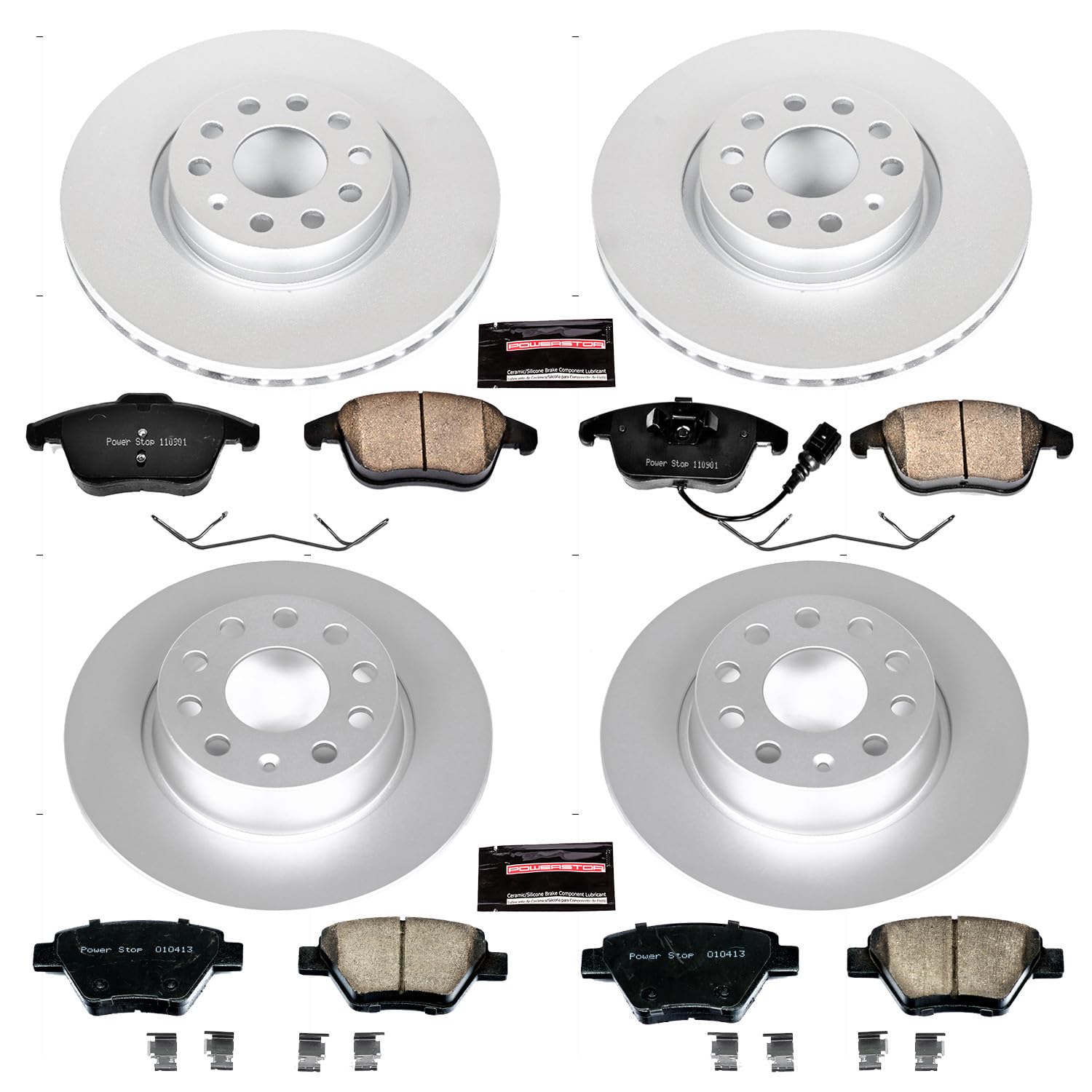 Power Stop Z23 Evolution Geomet Coated Brake Kit Front and Rear For Volkswagen Passat 2012-2015 [Model Specific]