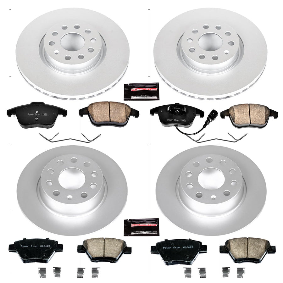 Power Stop Z23 Evolution Geomet Coated Brake Kit Front and Rear For Volkswagen Passat 2012-2015 [Model Specific]