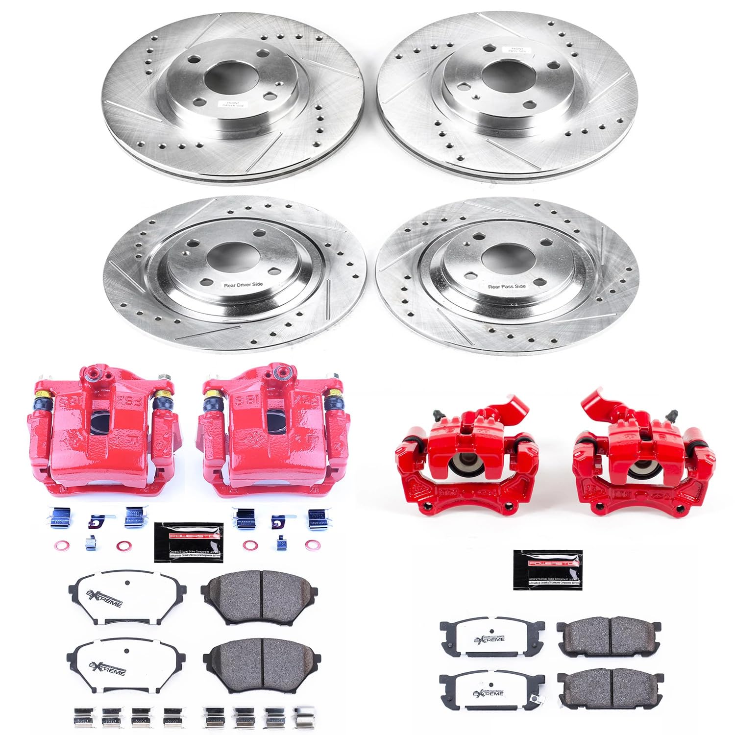 Power Stop Z36 KC6547-36 Front & Rear Truck and Tow Brake Kit with Calipers For Ford F-250 Super Duty 2012, Ford F-350 Super Duty 2012 [Model Specific]