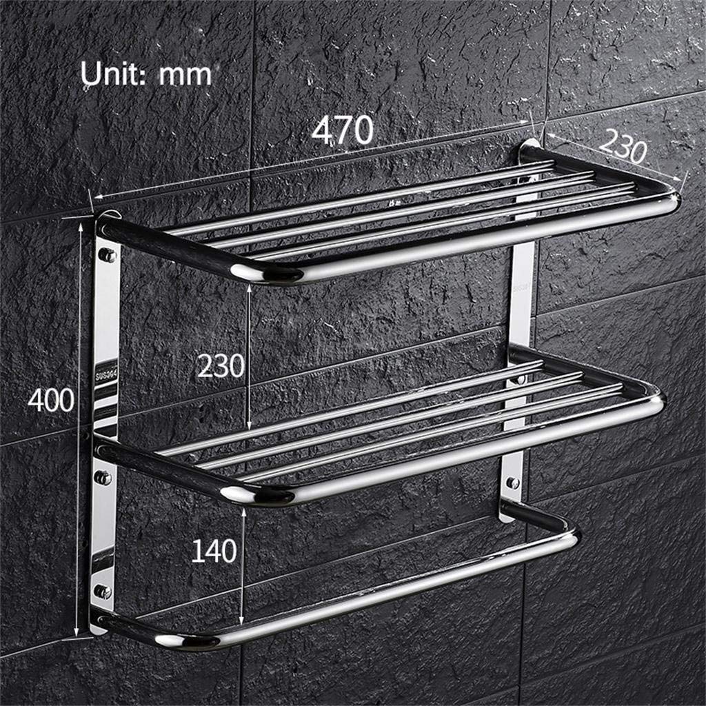 304 Stainless Steel BTBT 3 Tier Bathroom Shelves Bathroom Chrome Shelves/Towel Rack Wall Mounted Bathroom Shelf (Size: 57cm)