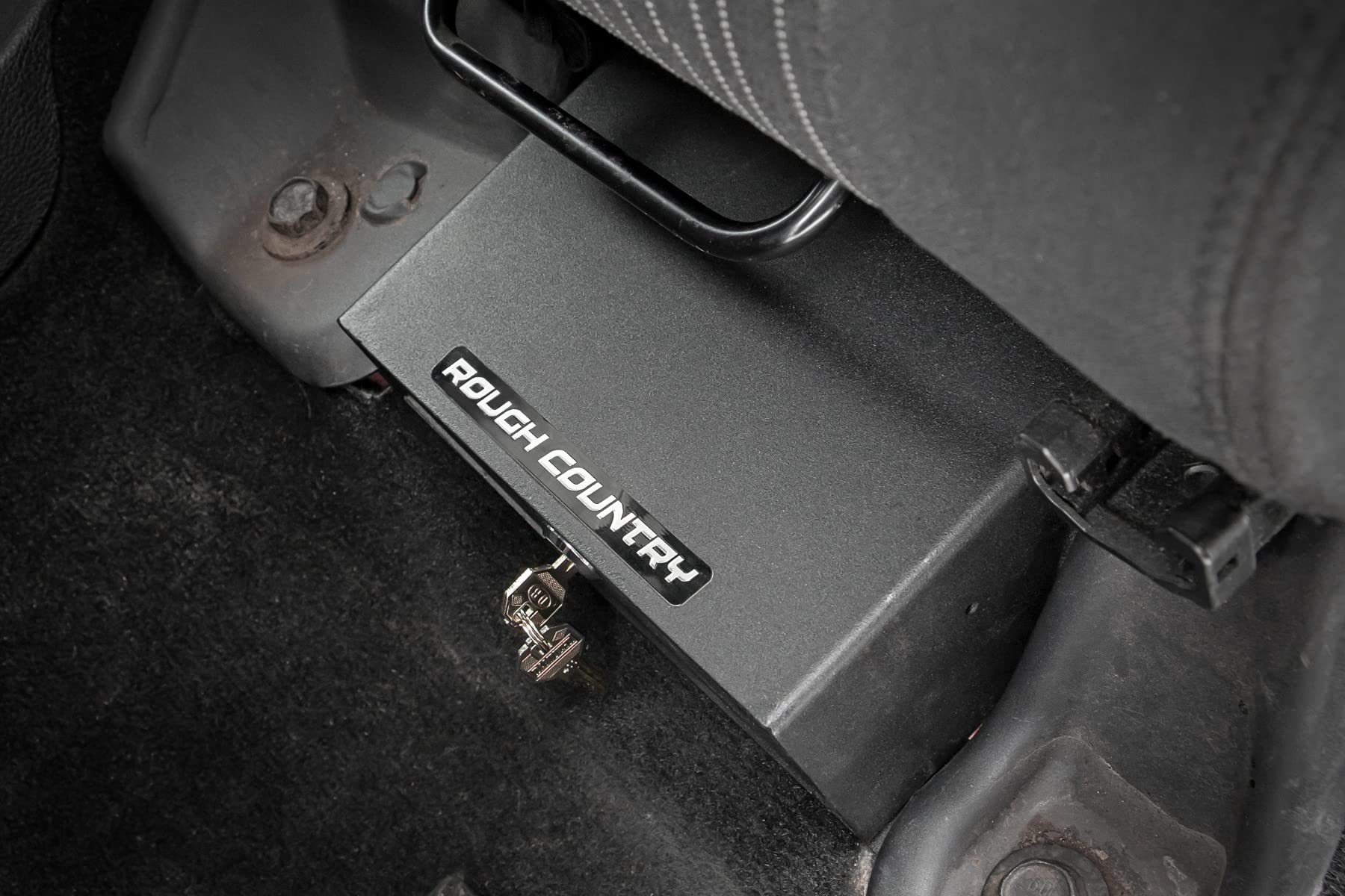 Under Seat Storage Rough Country for Jeep Wrangler JK (2007-2010) & Wrangler Unlimited (2007-2018) - Hidden Storage Keeps Valuables Locked & Secure
