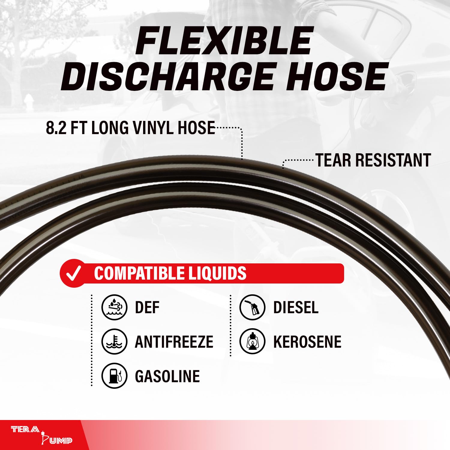 Multipurpose TERA PUMP Electric Powered Liquid Transfer Pump / E85 Fuel Transfer Pump - 110V AC / 12V DC, 2.4 GPM