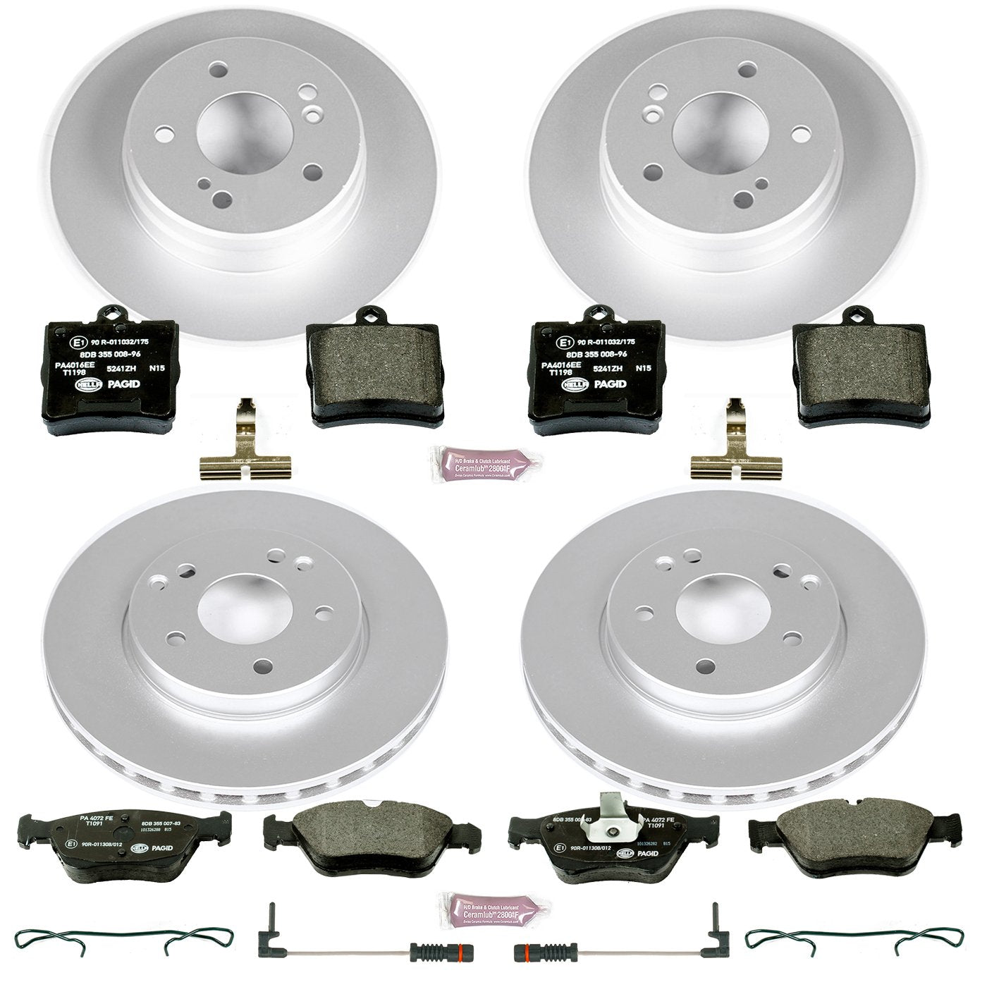 Power Stop ESK4417 Euro-Stop Brake Kit Front & Rear For Mercedes-Benz C230, Mercedes-Benz C280, Mercedes-Benz E300, Mercedes-Benz SLK230 [Model Specific]