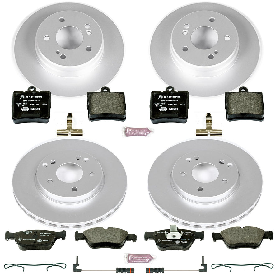 Power Stop ESK4417 Euro-Stop Brake Kit Front & Rear For Mercedes-Benz C230, Mercedes-Benz C280, Mercedes-Benz E300, Mercedes-Benz SLK230 [Model Specific]