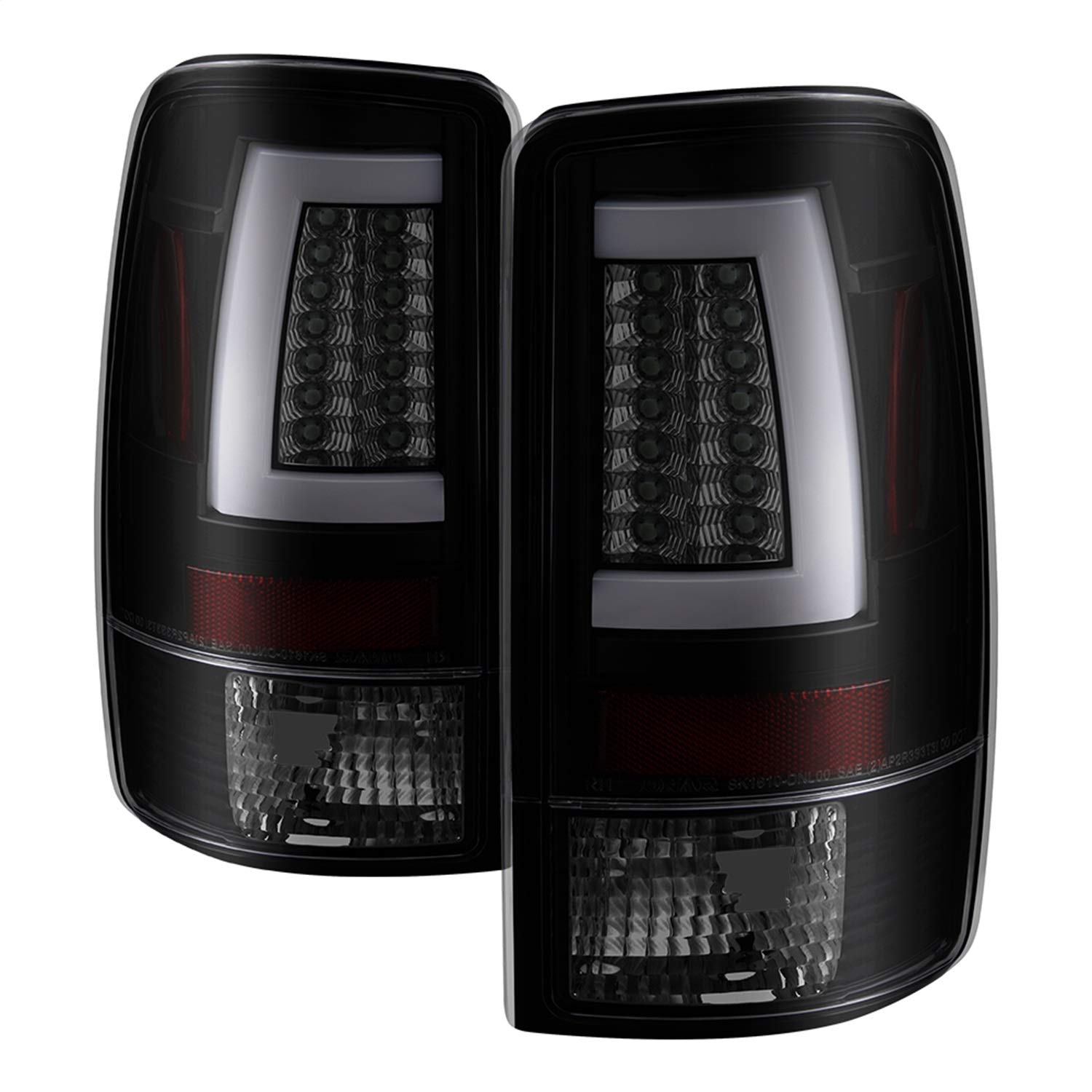 Spyder 5084156 Chevy Suburban/Tahoe 1500/2500 00-06 / GMC Yukon/Yukon XL 00-06 / GMC Denali/Yukon Denali XL 01-06 ( Lift Gate Style Only ) Version 2 Light Bar LED Tail Lights - Black Smoke