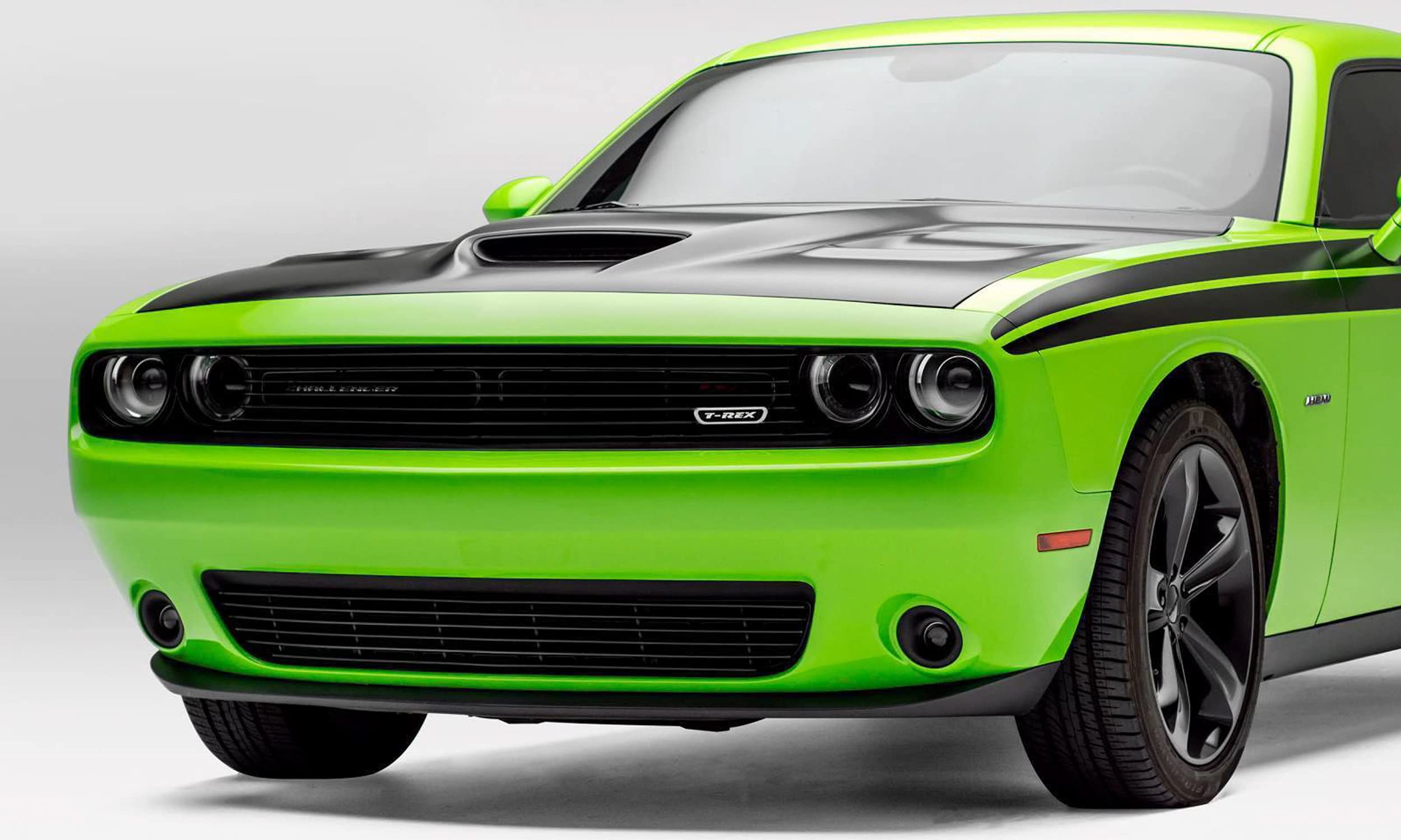 2015-2022 Challenger T-Rex Grilles Laser Billet Grille, Black, 1 Pc, Overlay - PN #6214181