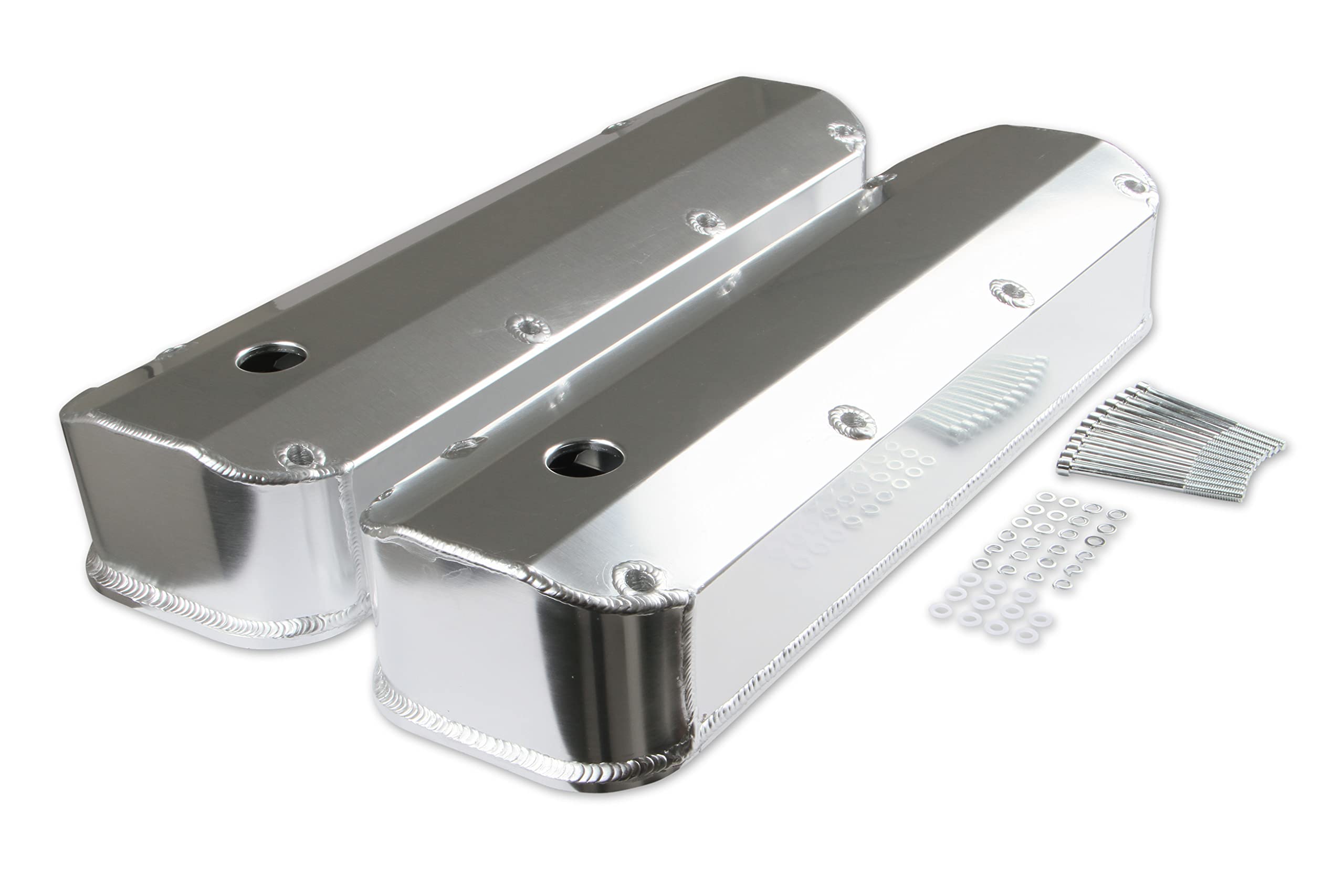 Fabricated Aluminum Mr. Gasket 6874G Valve Covers - Silver Finish