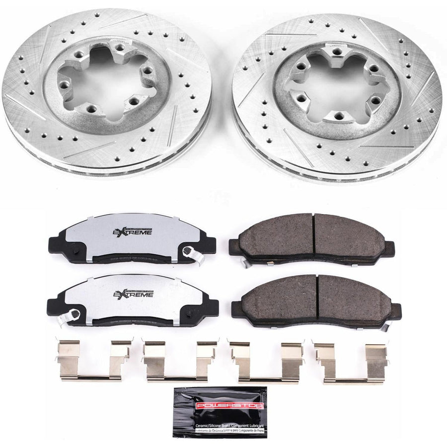 Power Stop K2066-36 Z36 Front Truck & Tow Brake Kit, Carbon Fiber Ceramic Brake Pads and Drilled/Slotted Brake Rotors For Colorado, Canyon, i-, i-290, i-, i-370 [Model Specific]