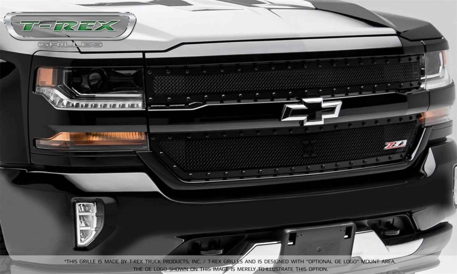 Chevrolet Silverado Grille T-Rex 6711241 X-Metal Black, 1 Pack