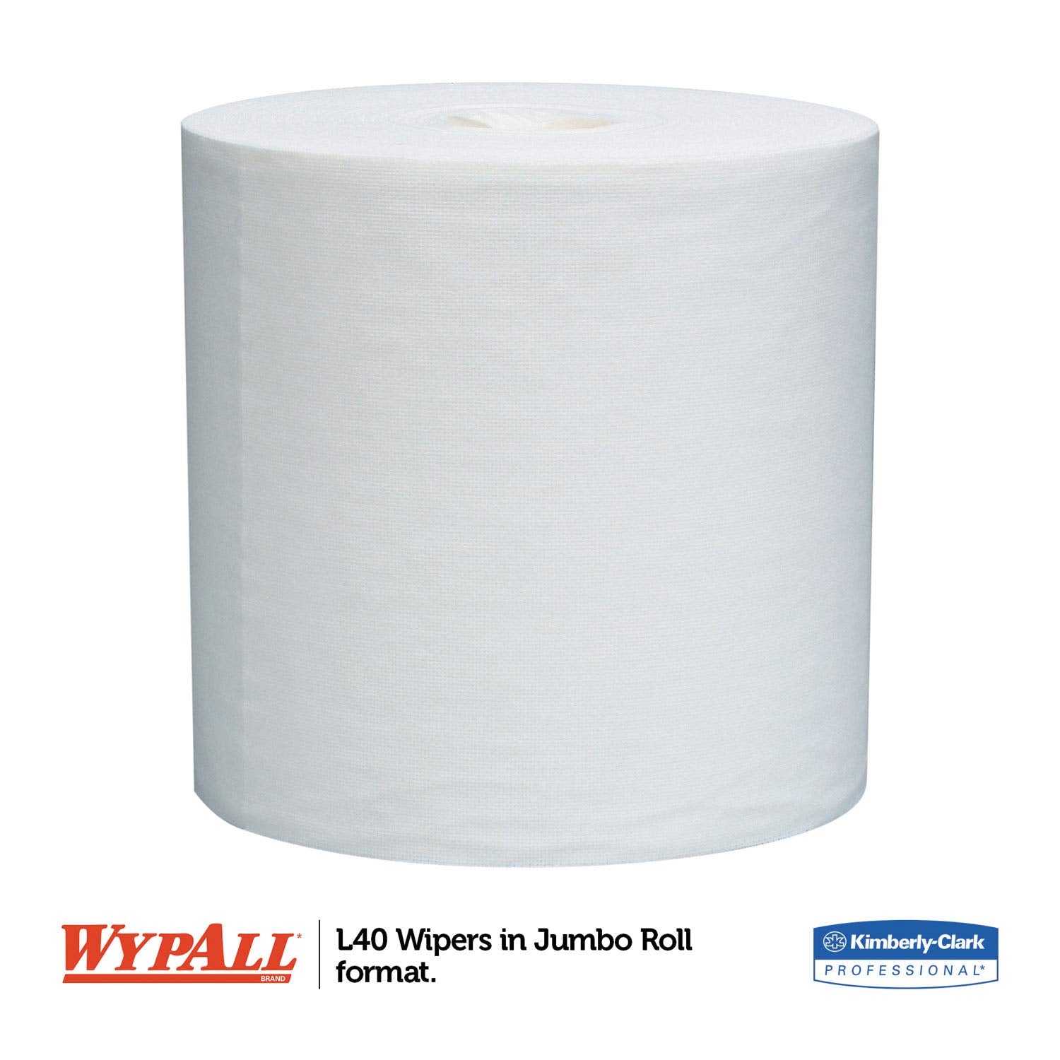 WYPALL L40 KIMBERLY-CLARK PROFESSIONAL* Wipers, Jumbo Roll, Perforated, 12 1/2 x 13 2/5, White, 750/Roll