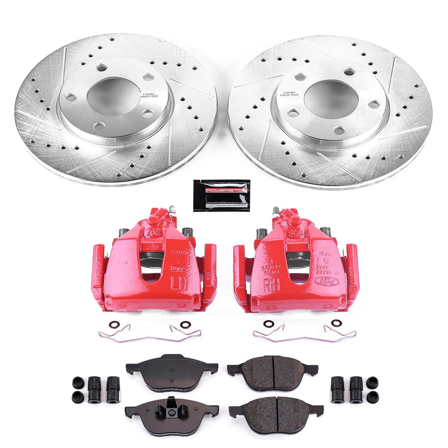 Power Stop Z23 KC120A Evolution Sport Front Brake Caliper Kit- Brake Rotors, Brake Pads and Brake Calipers For Mazda 3 2008-2013 [Model Specific]
