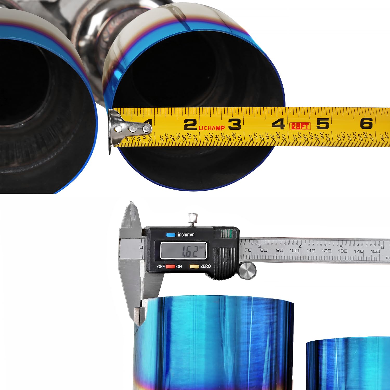 4" Stainless Steel Spec-D Tuning Quad Burnt Tip Catback Exhaust System Compatible with 2015-2021 Subaru WRX STI