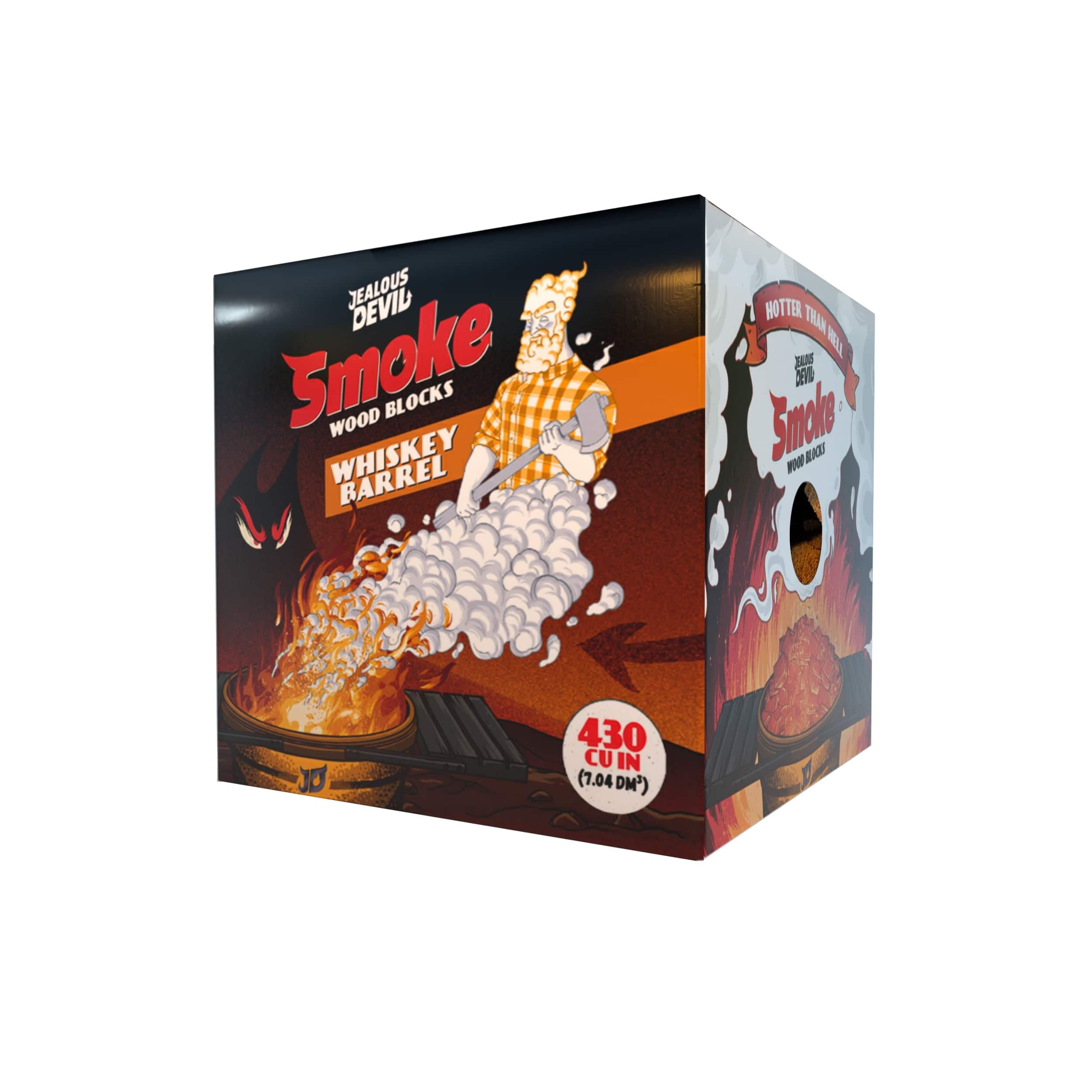 Premium Smoke 430 cu. in. Whiskey Barrel Wood Blocks, 100% Natural Wood Chunks - Ideal for Smokers, BBQ, and Grilling