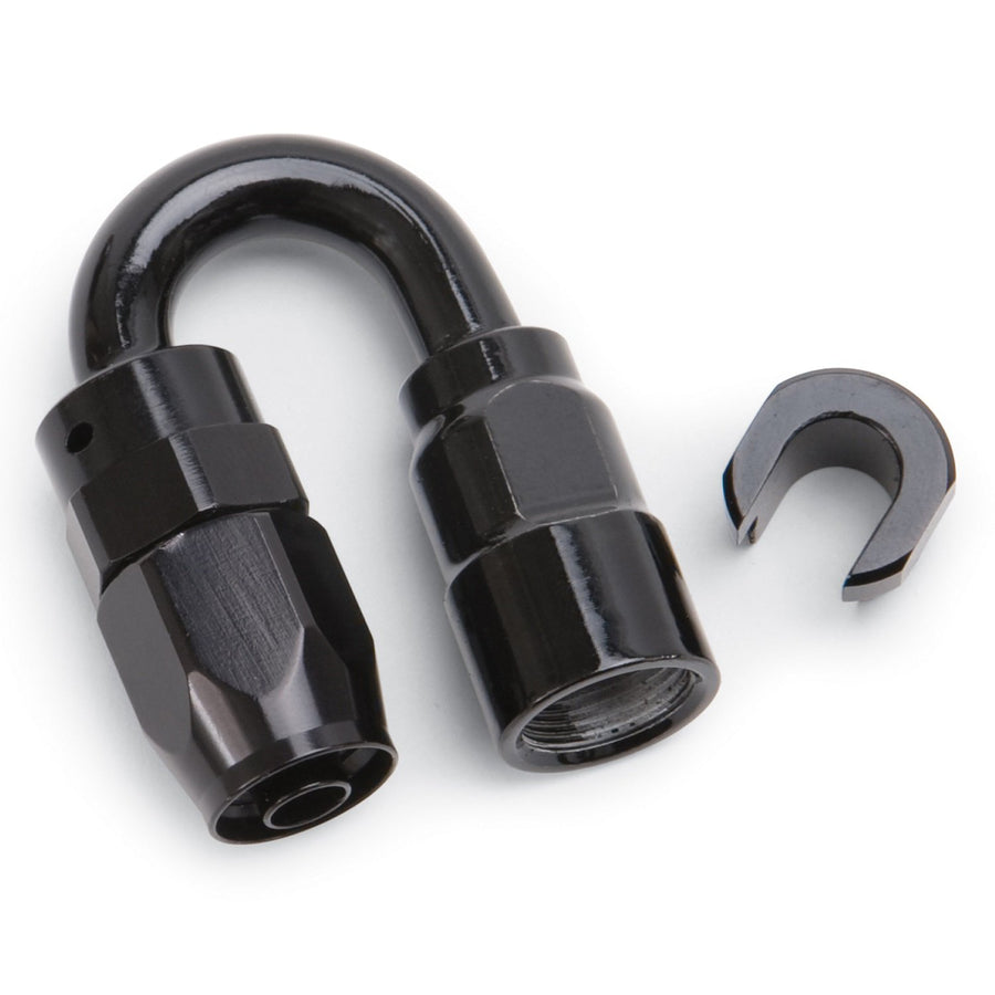 5/16" SAE QUICK DISCONNECT FEMALE HOSE END TO -6 HOSE 180 DEG BLK ANODIZED