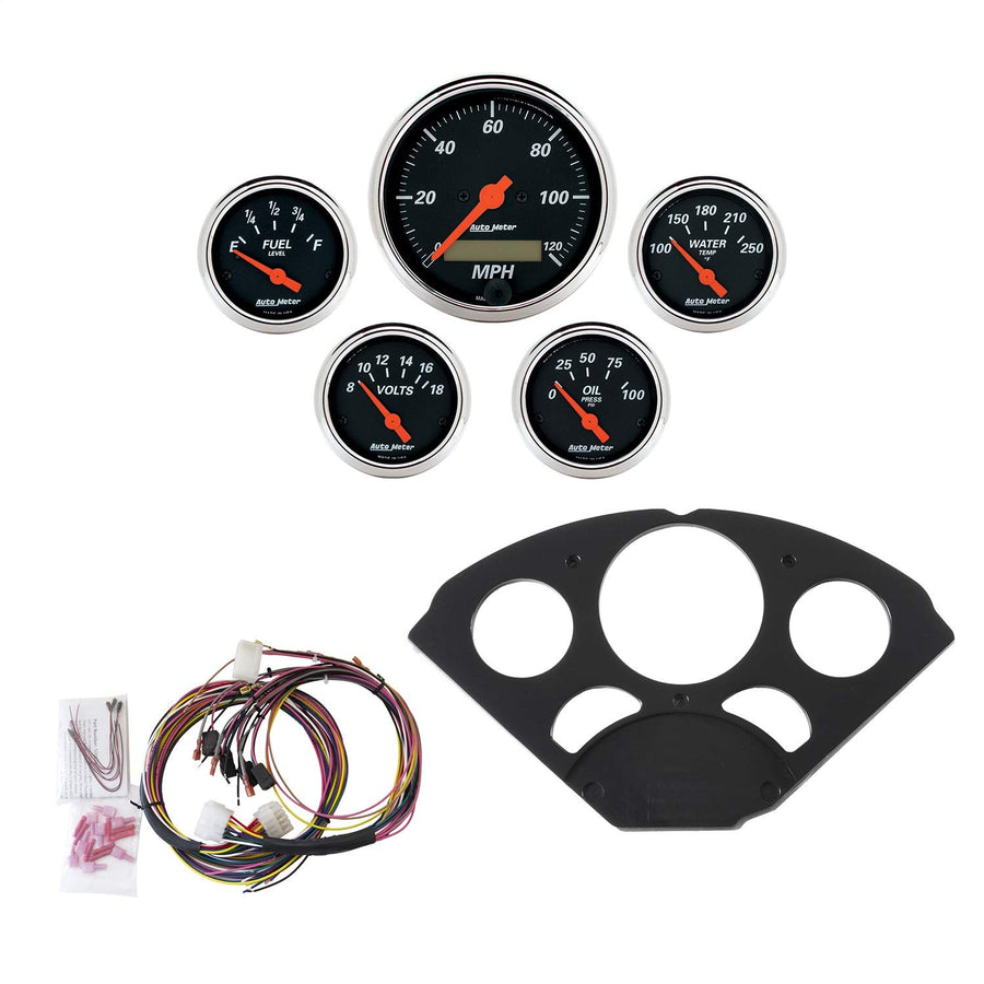 Gauge Kit AutoMeter 7055-DB, 5 Pc, Chevy 55-56, Mph/Fuel/Oilp/Wtmp/Bat, Db