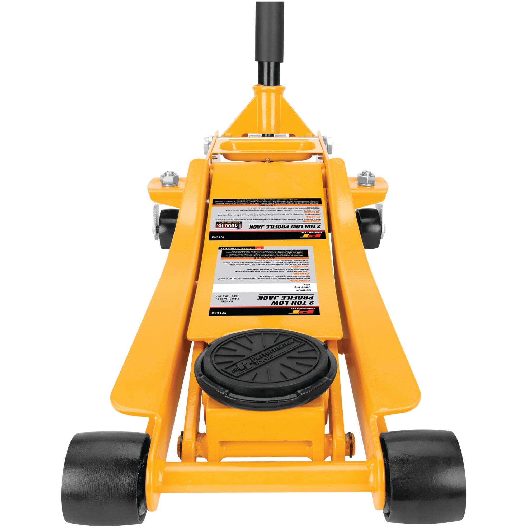 Low-Profile Performance Tool W1642 Professional Swiveling Floor Jack, 2-Ton Capacity, Lift Range 2-3/4-Inch to 20-Inch