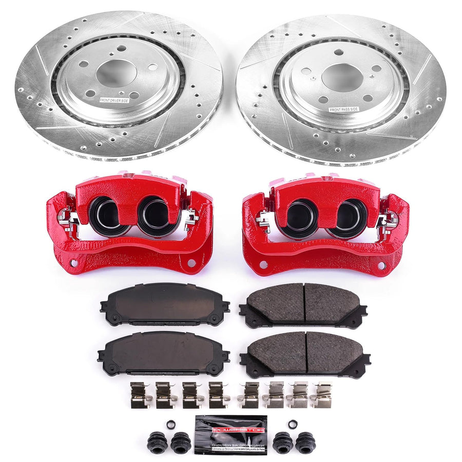 Power Stop Z23 Evolution Sport Brake Upgrade Kit with Powder Coated Calipers- Front For Lexus NX200t, Lexus NX300, Lexus NX300h, Toyota Highlander, Lexus RX350, Lexus RX450h [Model Specific]