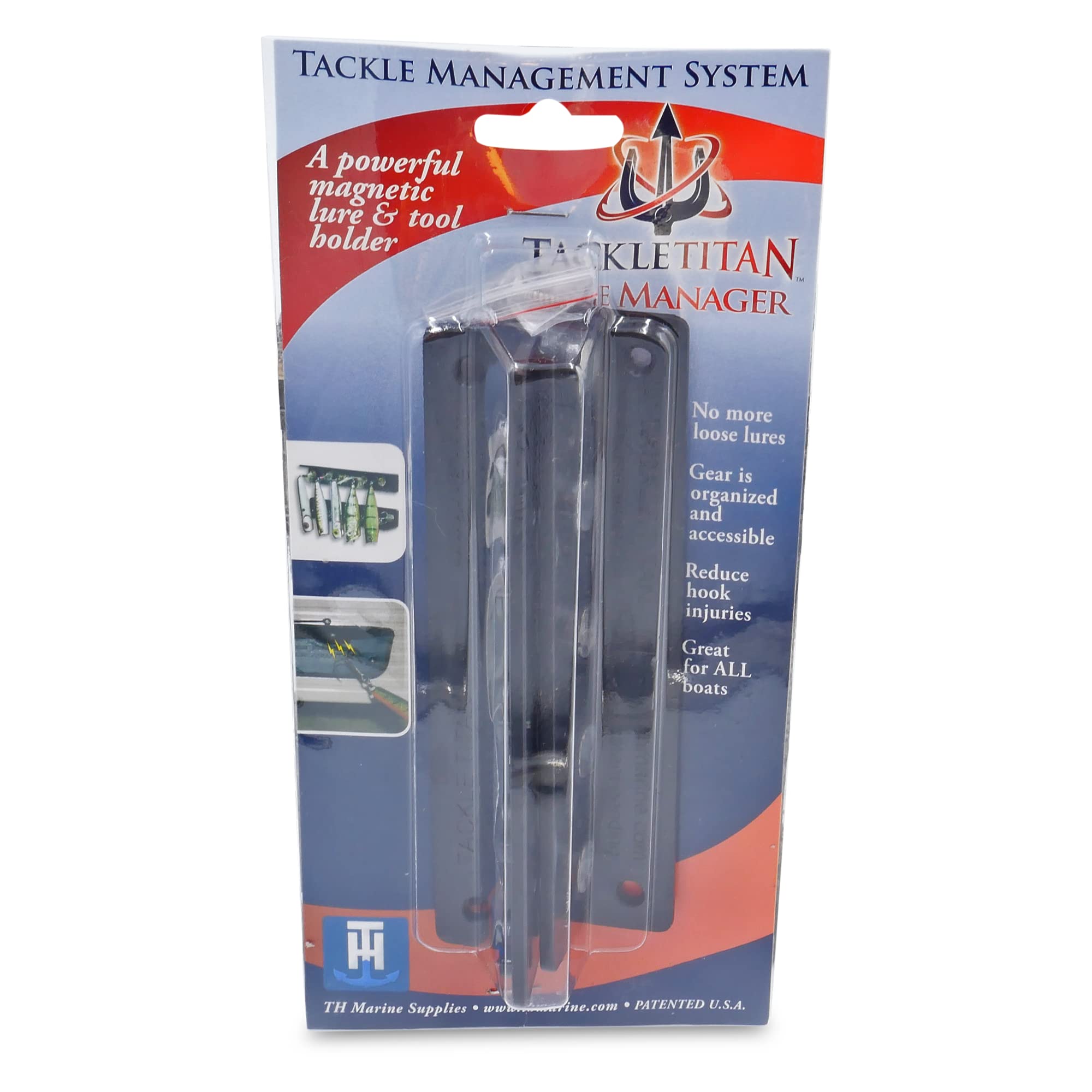 T-H Marine Magnetic Tackle Titan Fishing Lure and Bait Organizer, Black, Plastic, 2 Pack