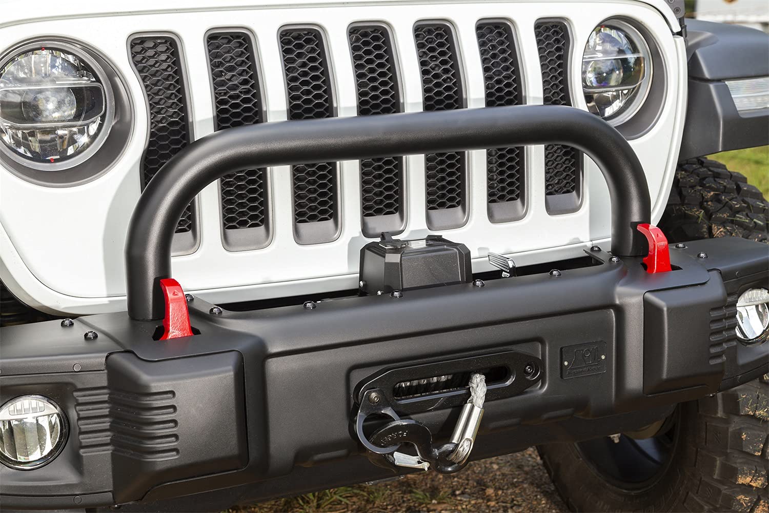 Rugged Ridge Overrider Spartacus Bumper Hoop | Textured Black, Steel | 11544.22 | Fits Spartacus JL/JT Bumper from Rugged Ridge