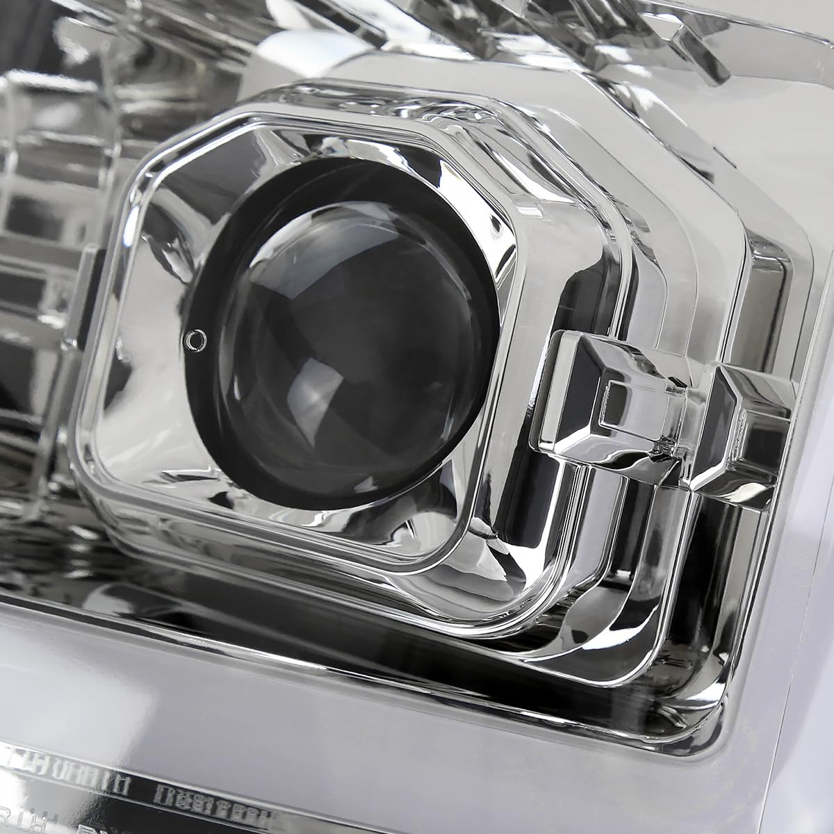 Chrome Projector Headlights SPEC-D TUNING w/Switchback Sequential LED Bar and Startup Animation Compatible with 2011-2016 Ford F250, F350, F450, F550 Super Duty, Left + Right Pair Headlamps Assembly