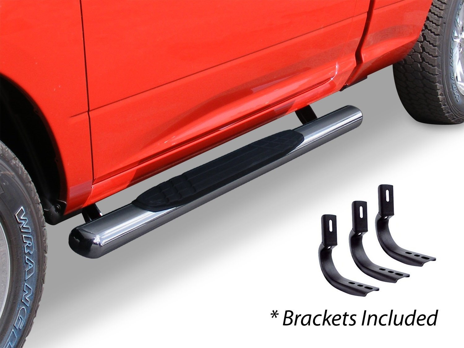 Go Rhino 4" Sidesteps & Brackets OE Xtreme | Stainless Steel, Polished | 684418052PS | Fits 1999-2016 Ford F-250, F-350 Super Duty Standard Cab Pickup