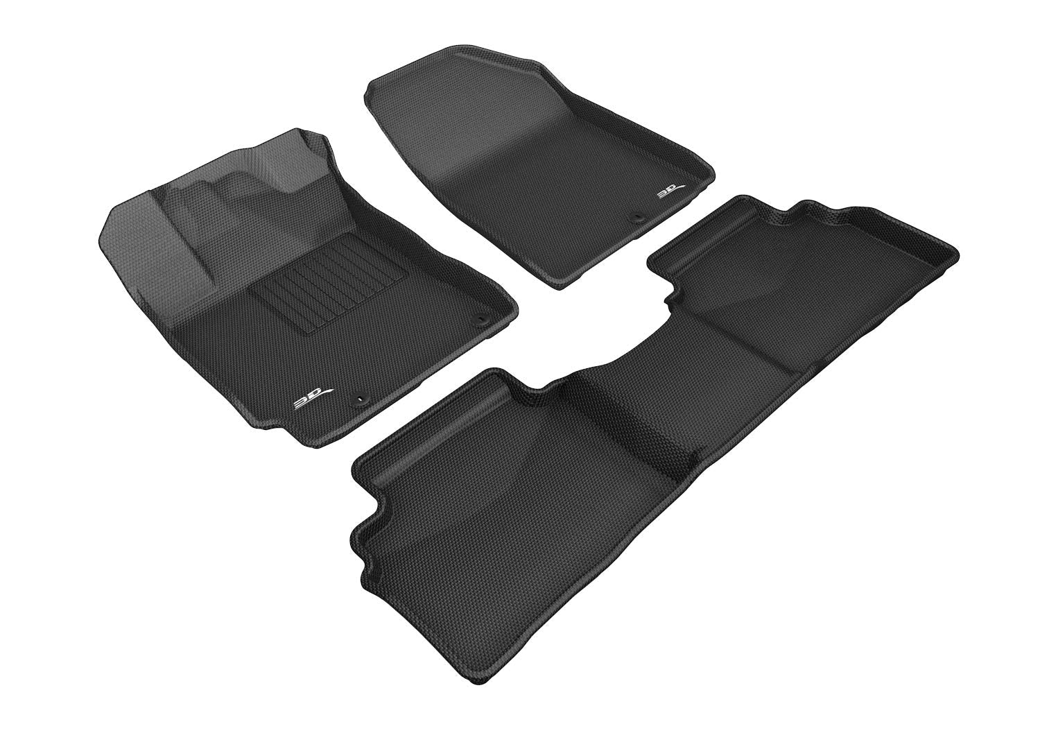 Kagu Floor Mat (Black) 3D MAXpider Custom Fit Compatible with Kia Forte 2019-2024 - Full Set