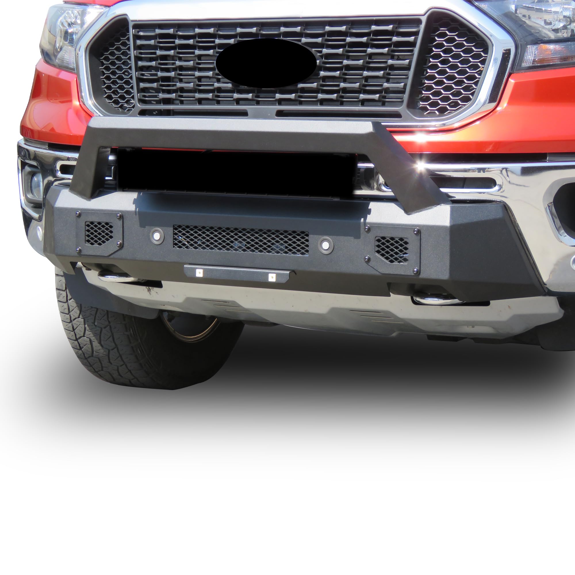 Armour III Black Horse Light Duty Front Bumper Textured Black Compatible with 2019-2023 Ford Ranger-AR3LD43NL
