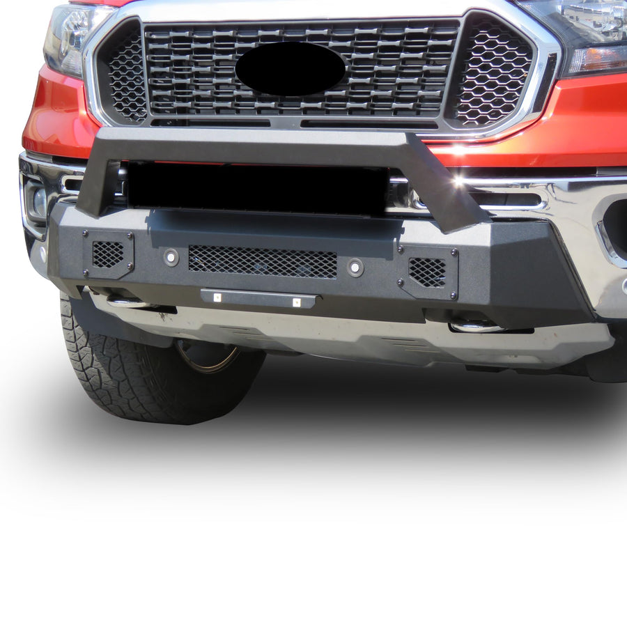 Armour III Black Horse Light Duty Front Bumper Textured Black Compatible with 2019-2023 Ford Ranger-AR3LD43NL