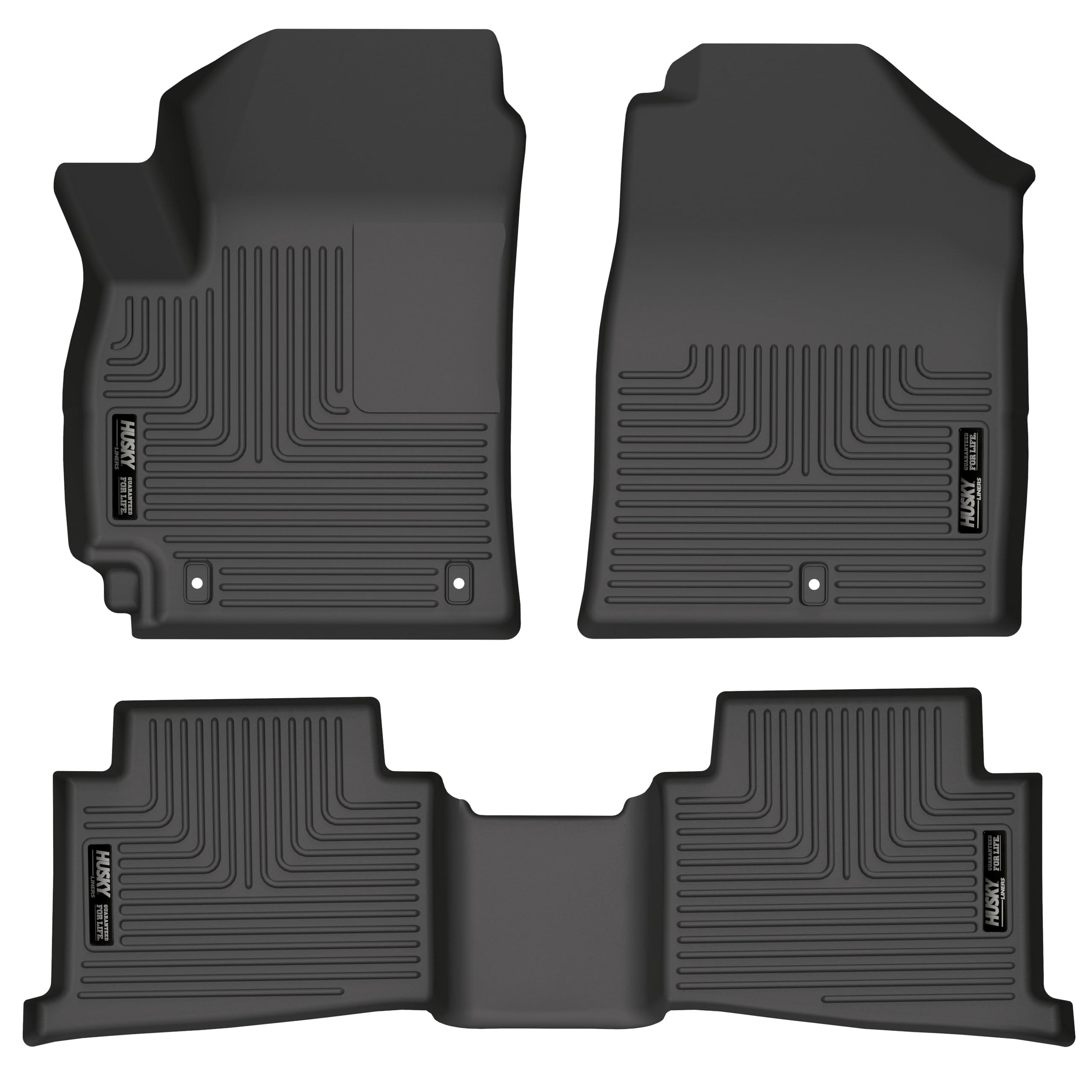 Weatherbeater Husky Liners Floor Mats | Fits 2020-2025 Lincoln Corsair | Front & 2nd Row, 3-pc Black - 96711