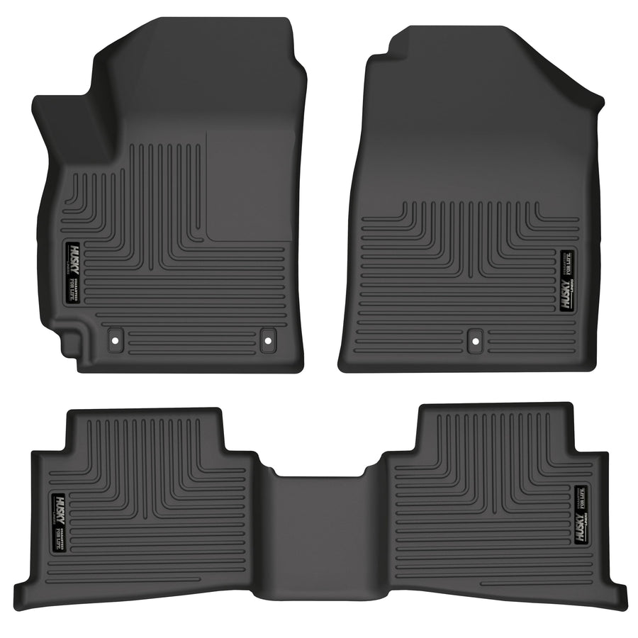 Weatherbeater Husky Liners Floor Mats | Fits 2020-2025 Lincoln Corsair | Front & 2nd Row, 3-pc Black - 96711