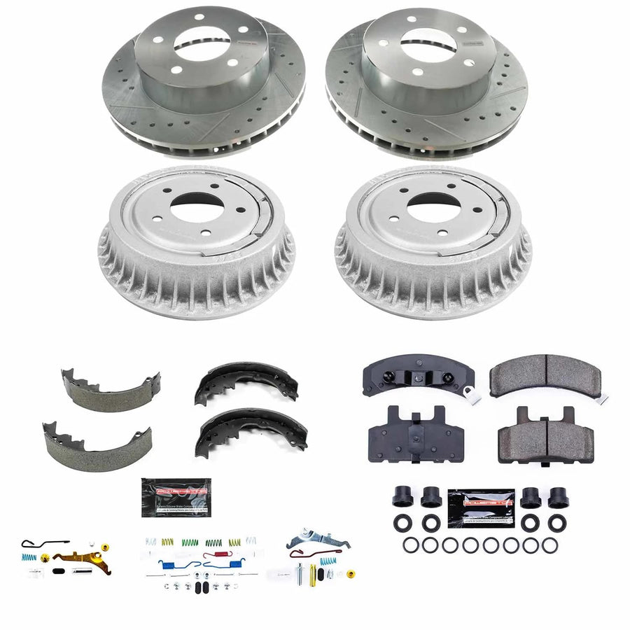 Z23 Power Stop K15048DK Brake Kit-Brake Drums & Carbon Ceramic Brake Pads For Chevrolet Astro 1990-2002, GMC Safari 2001-2002 [Model Specific]