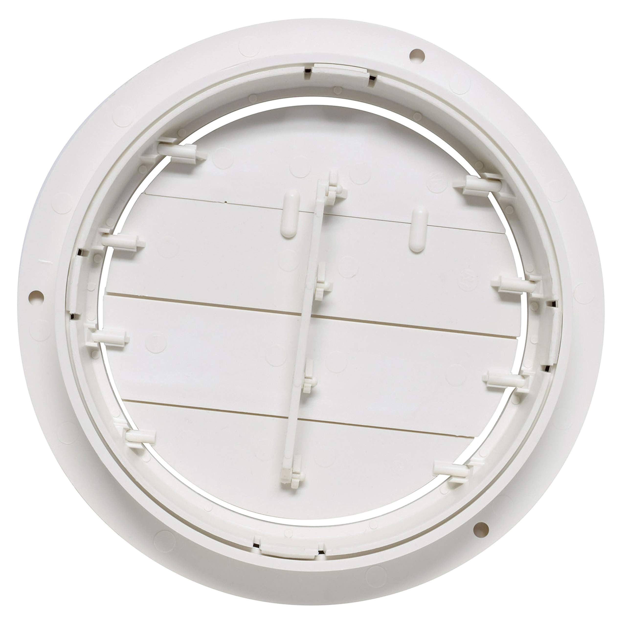 Valterra A10-3358VP Heating and A/C Dampered Register with 360° Rotation - 5-1/2" ID x 6-7/8" OD, White