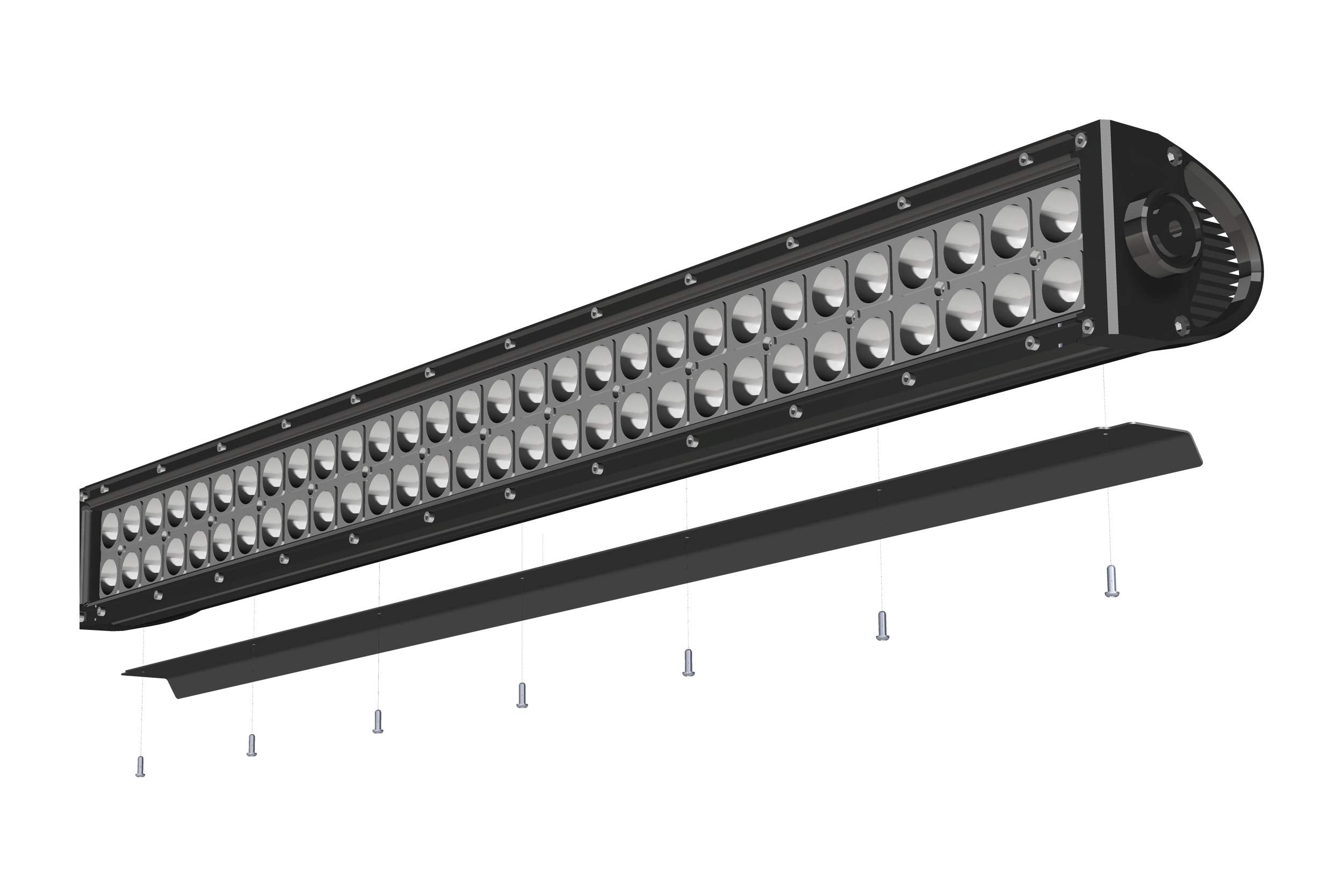 Noise Cancelling ZROADZ Wind Diffuser, Black, Aluminum for 50 Inch Straight Double Row LED Light Bar (Z330050S)