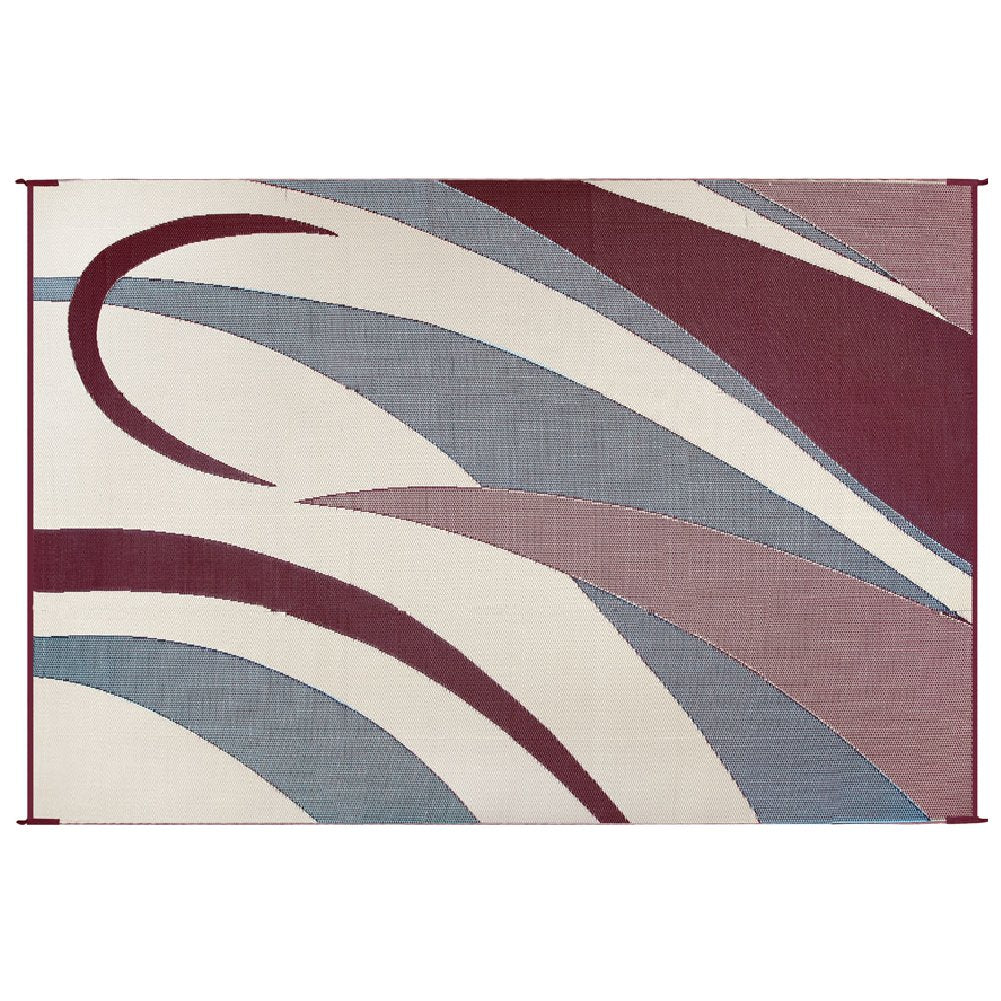 Camping Stylish GA5 Burgundy/Black 8-Feet x 12-Feet Graphic Reversible Mat