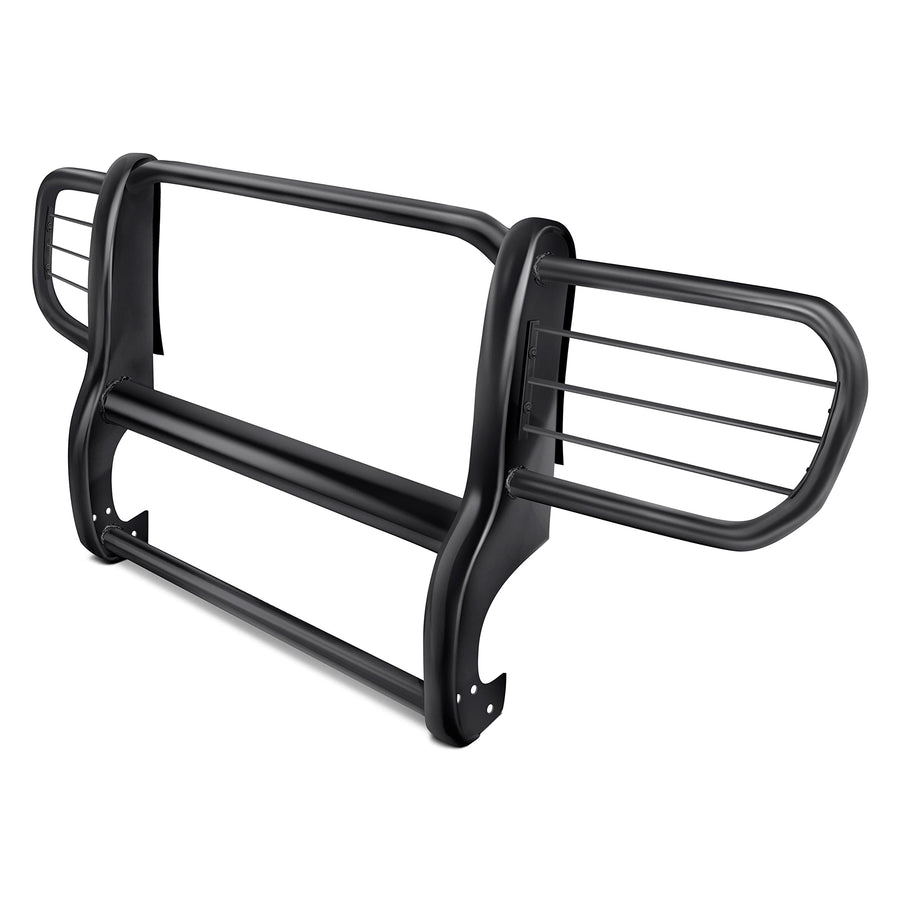 Grille Brush Black Horse Bumper Guard Modular Black Come with Pair of 7.0" Dia.LED Lights with Black Trim Rings Compatible with 2002-2007 Jeep Liberty-17EH26MA-PLB