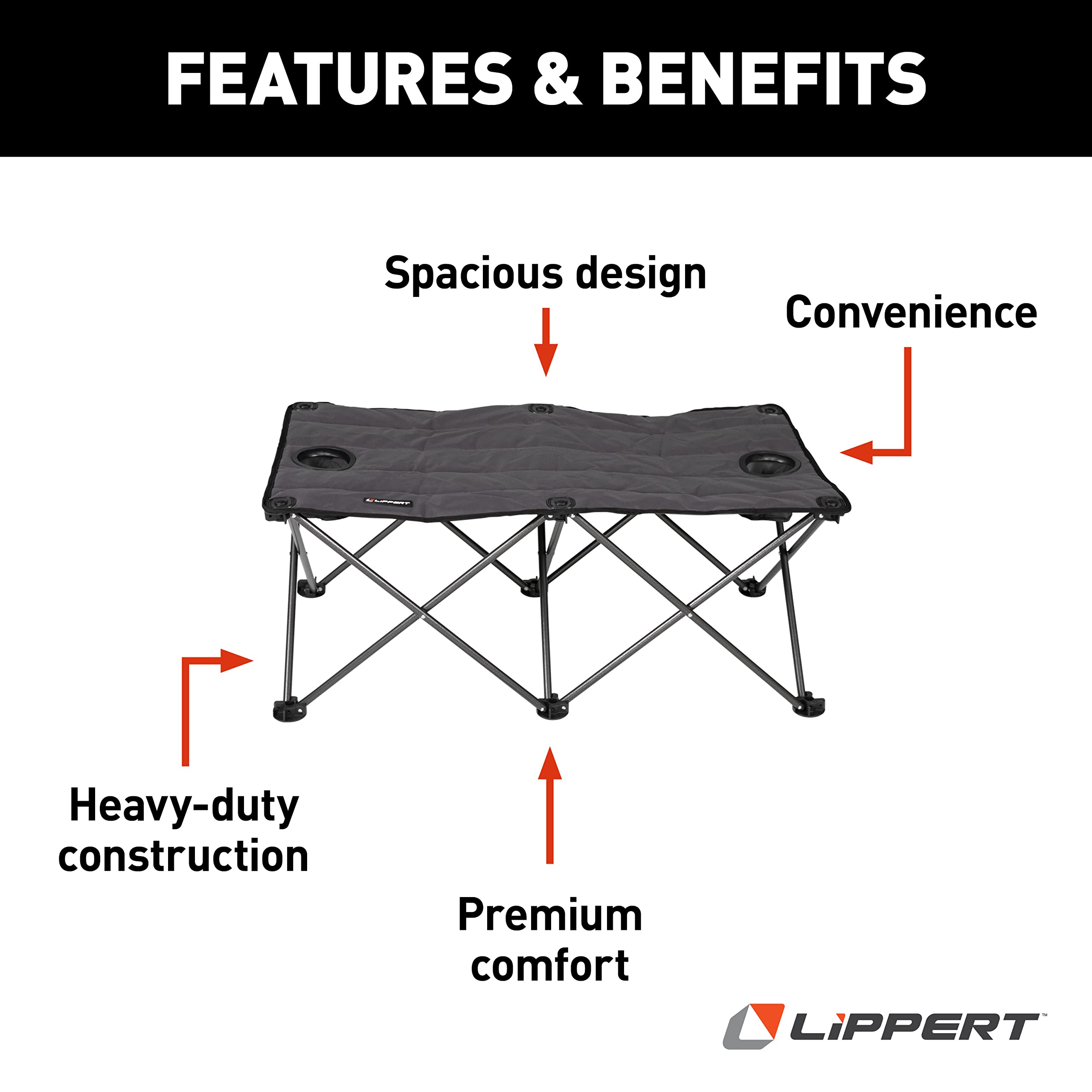 Campfire Ottoman Lippert Components 2021123295 - Dark Gray
