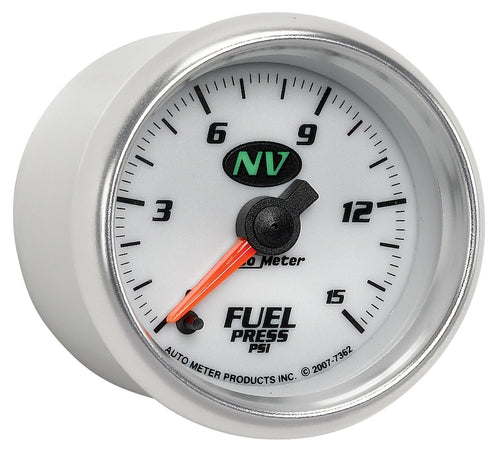 Auto Meter 2-1/16" NV 7362 0-15 PSI Fuel Pressure Gauge
