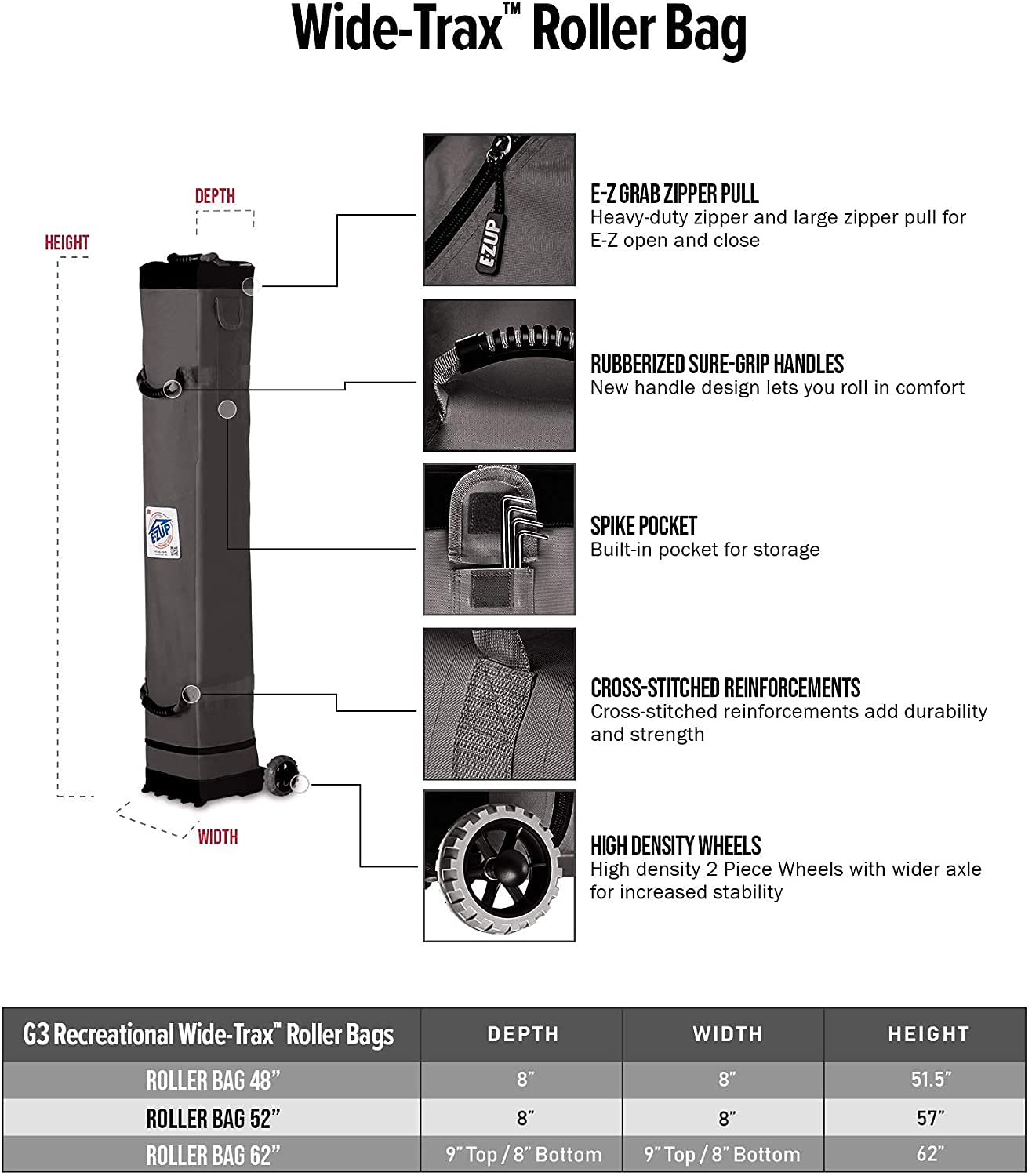 E-Z UP Instant Shelter Dome Canopy, 10' x 10', Vented Top with Wide-Trax Roller Bag & 4 Piece Spike Set, Splash