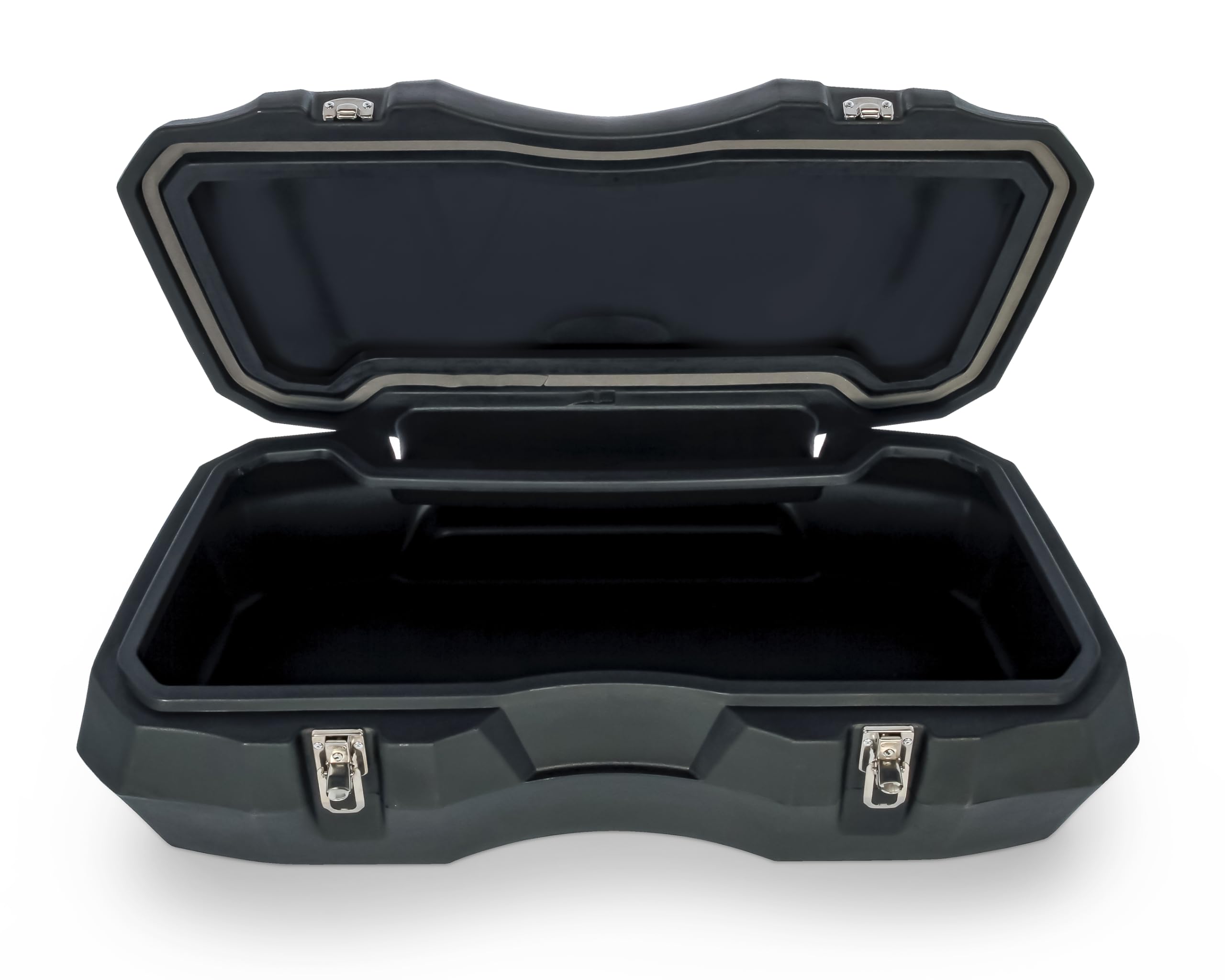 ATV Front Storage Box Black Boar - Features Durable Polyethylene Design w/Stainless Steel Lockable Latches - includes Mounting Hardware - Easily Attaches to Front Tubular Racks (66011)