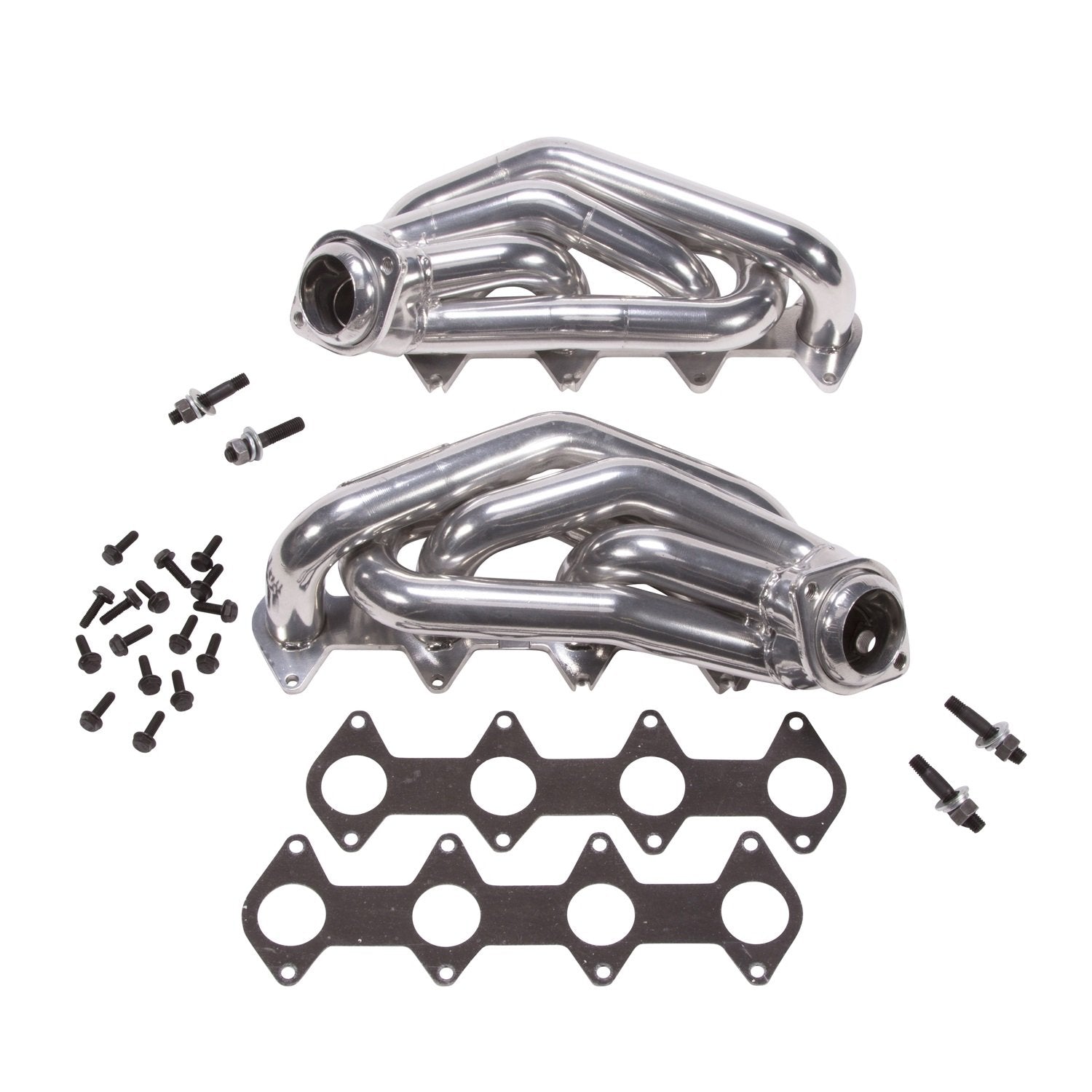 1-5/8" BBK Shorty Tuned Length Performance Exhaust Headers for Ford Mustang GT - Polished Silver Ceramic Finish
