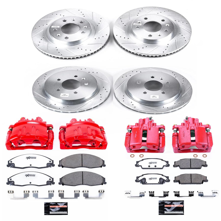 Power Stop KC1420-26 Z26 Street Warrior Brake Kit Front & Rear For Cadillac CTS 2003-2007 [Model Specific]