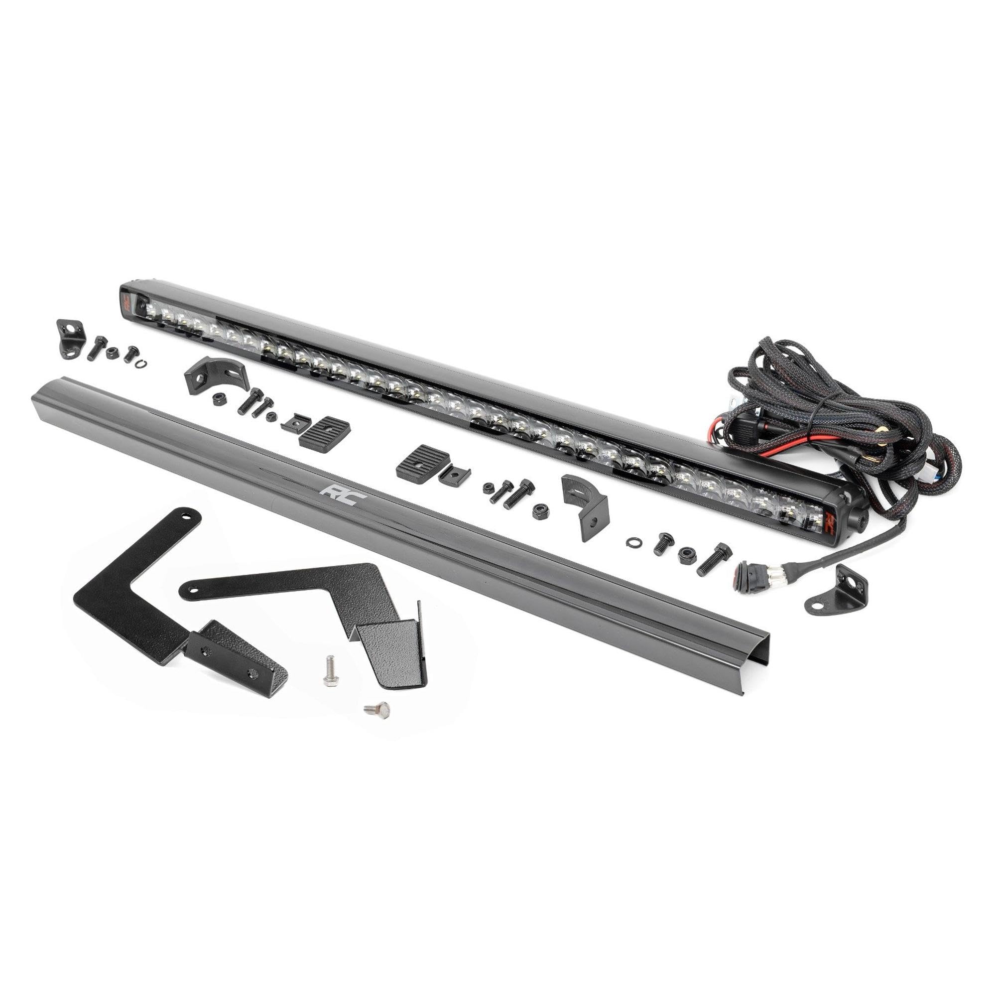 30" Rough Country LED Light Bar Kit for Toyota Tacoma (2016-2023) - Bumper Mount, 165W Spectrum Series, 14,850 Lumens, Combo Spot & Flood Beam