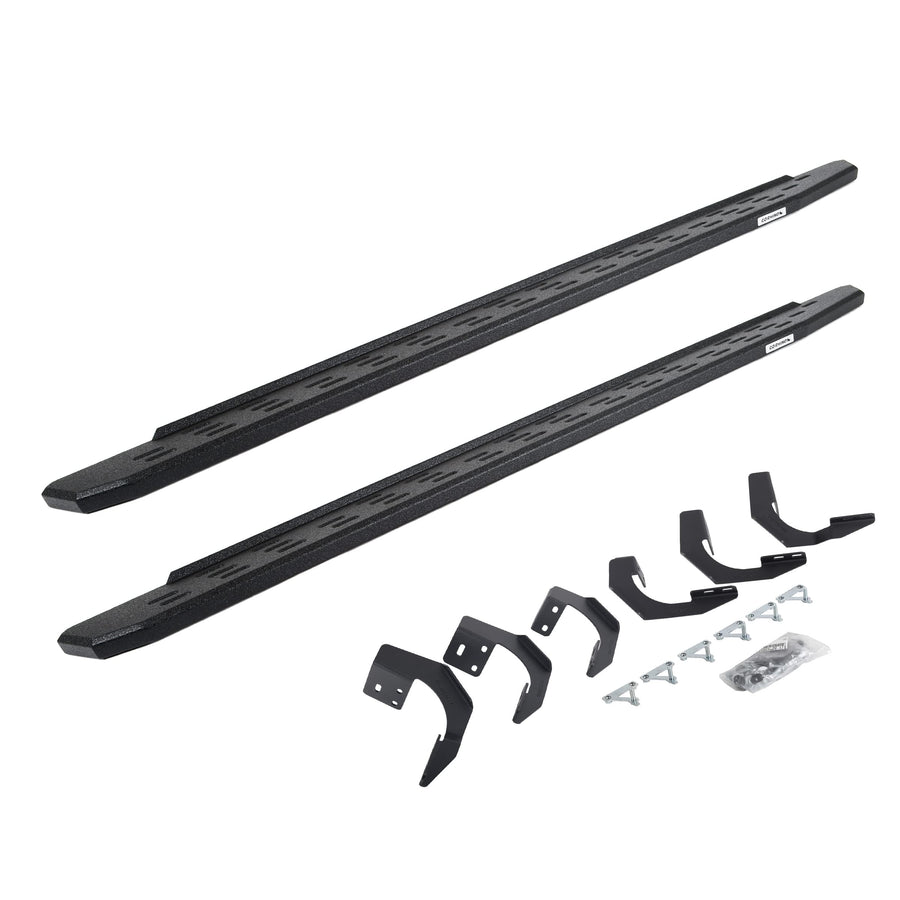Go Rhino Running Boards & Brackets RB30 | Galvanized Steel, Protective Bedliner Coating | 69620687T | Fits 2015-2018 Ram 1500 Crew Cab Pickup; 2019-2023 Ram 1500 Classic Crew Cab Pickup
