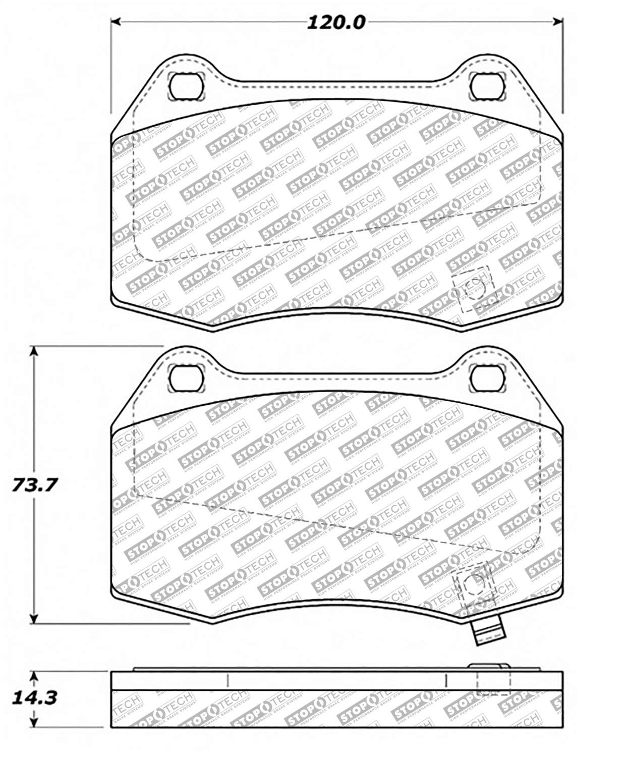 Brake Pads StopTech 305.09600 Street Select with Hardware
