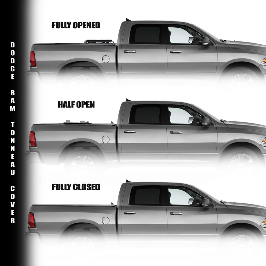 Low Profile Armordillo Hard Tri-Fold Truck Bed Cover Dodge Ram 1500 Fits 2019 2020 2021 2022 2023 2024 5.7ft (68.4") Short Bed | CoveRex TFX | 7162235